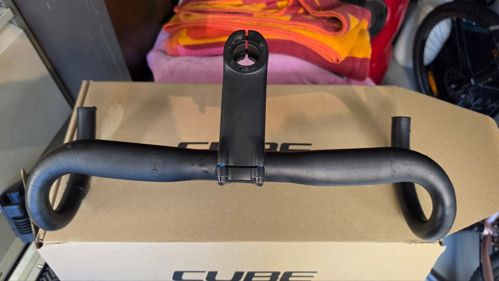 Geïntegreerd Carbon Stuur met Stuurpen - Racefiets, Fietsen en Brommers, Fietsonderdelen, Cube Agree, Gebruikt, Stuur, Ophalen of Verzenden