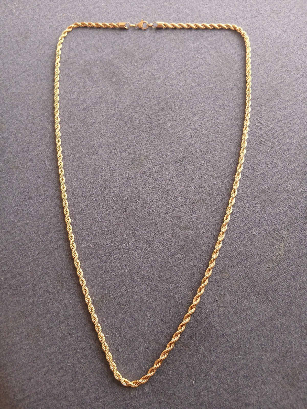 18k Gold Plated Rope Ketting - 70 cm - Topkwaliteit, Ophalen of Verzenden, Nieuw