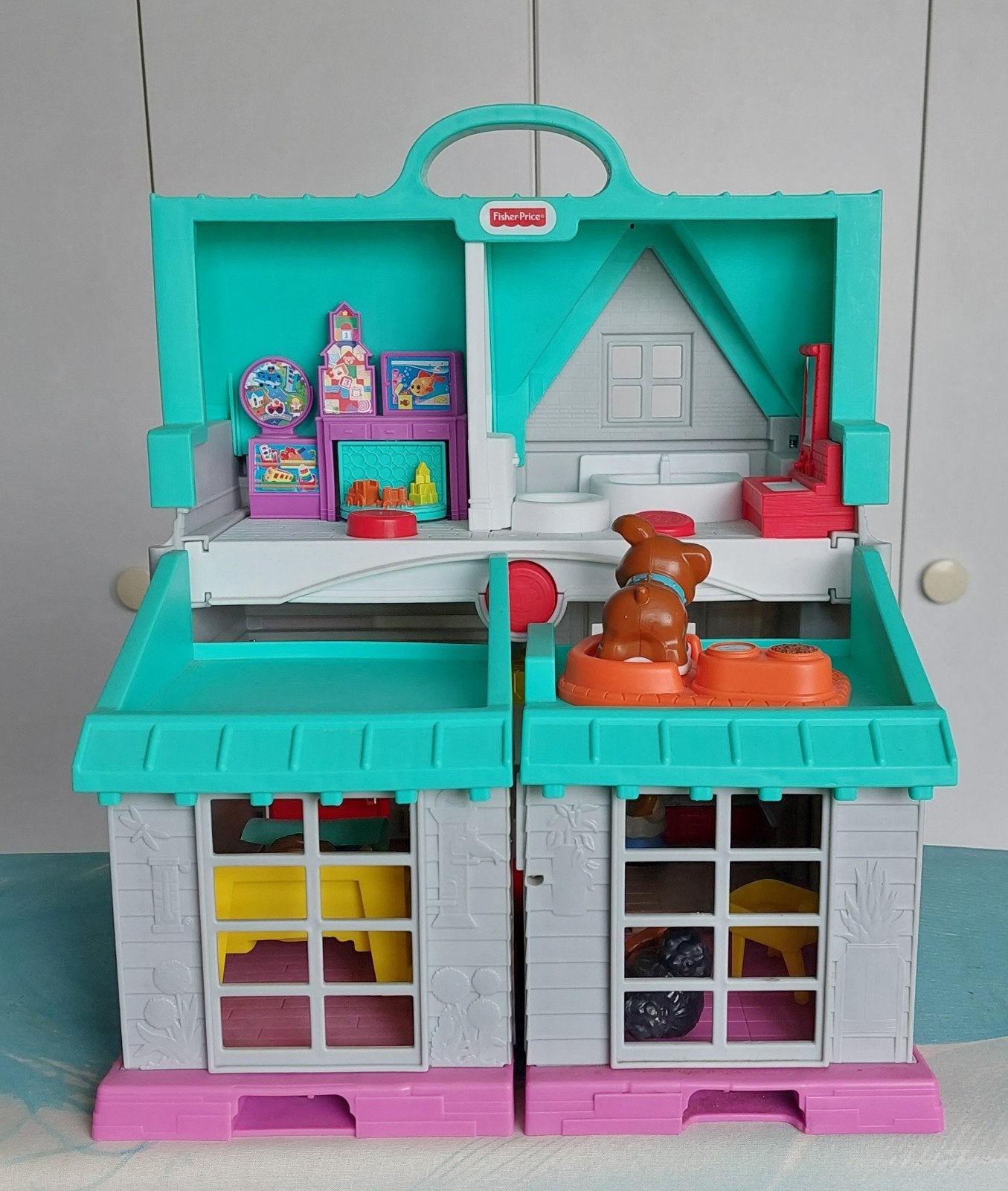 Fisher-Price Little People Speelhuis met accessoires, Ophalen, Zo goed als nieuw, Poppenhuis