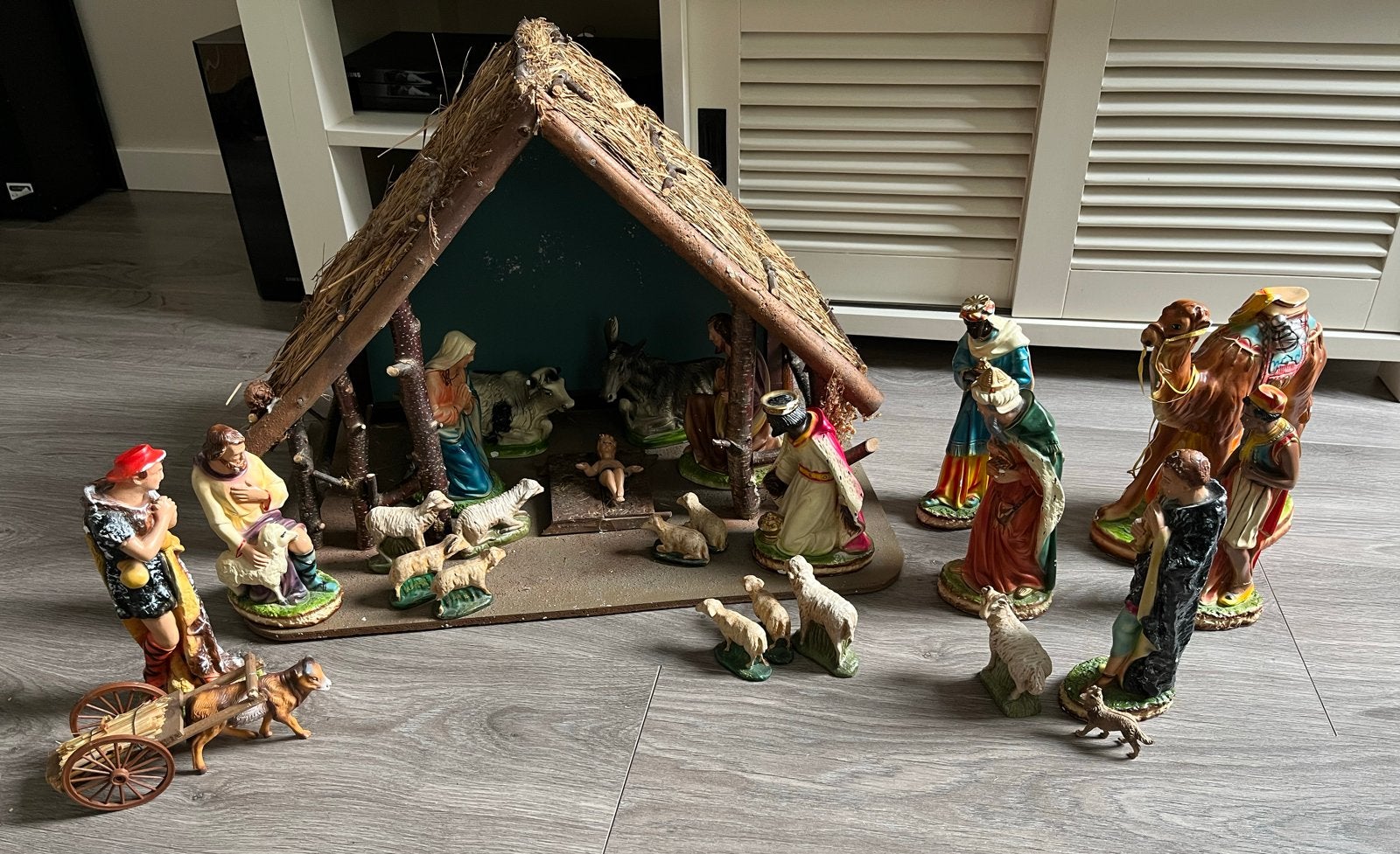 Kerststal met beelden, Ophalen of Verzenden, Gebruikt