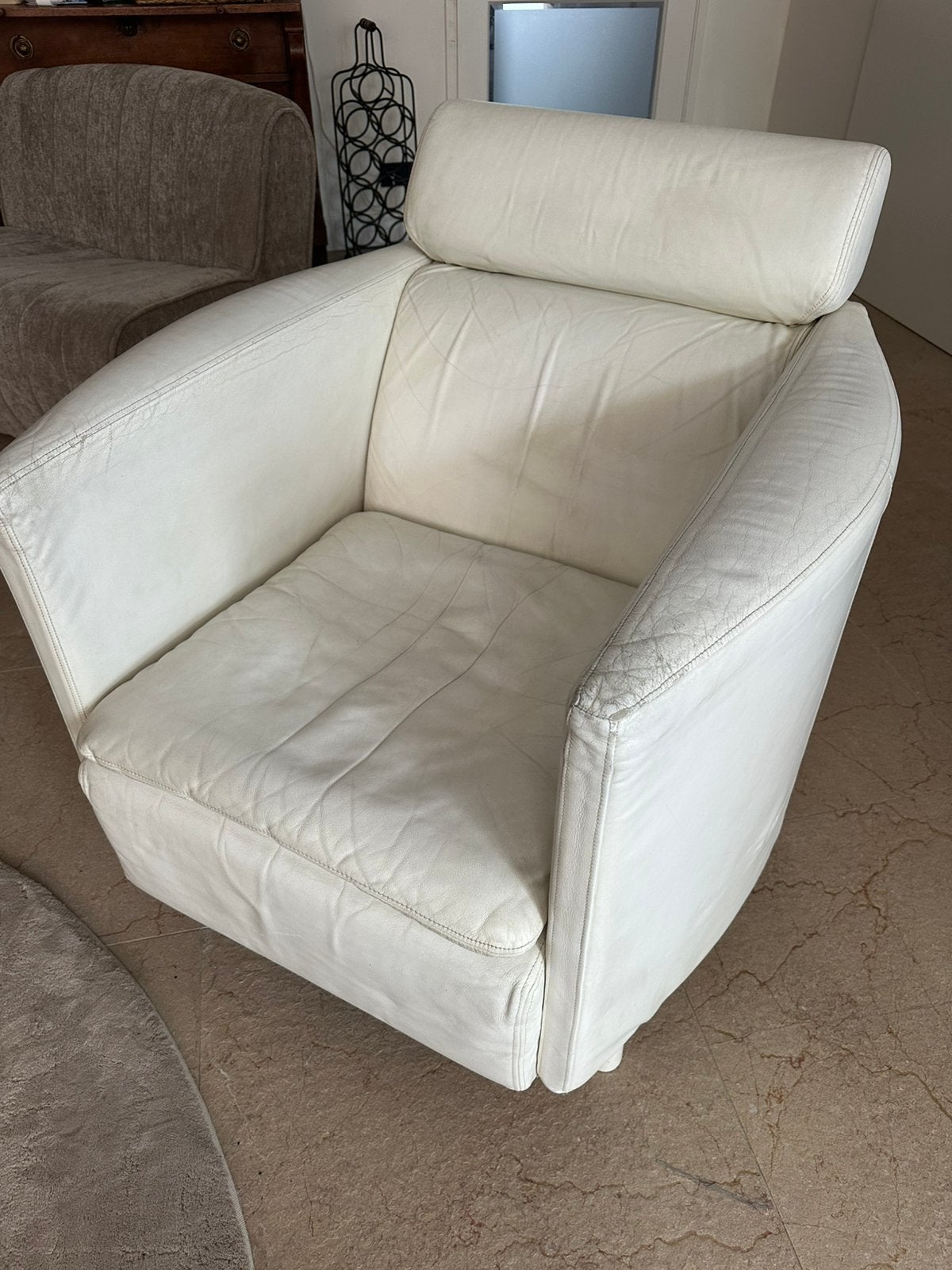 Gelderland fauteuil in nappaleer, Ophalen, Gebruikt, 75 tot 100 cm, Leer