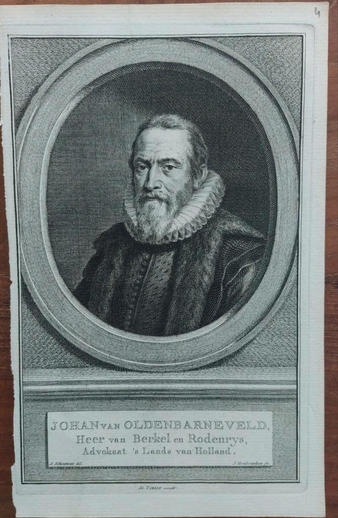4 / portret Johan van Oldenbarneveld Berkel heer Rodenrijs, Ophalen of Verzenden
