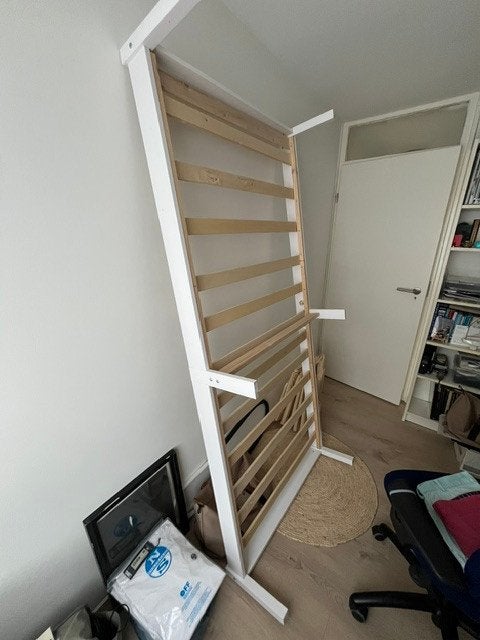 Ikea 1 persoons bed, Ophalen, 90 cm, Eenpersoons, Wit