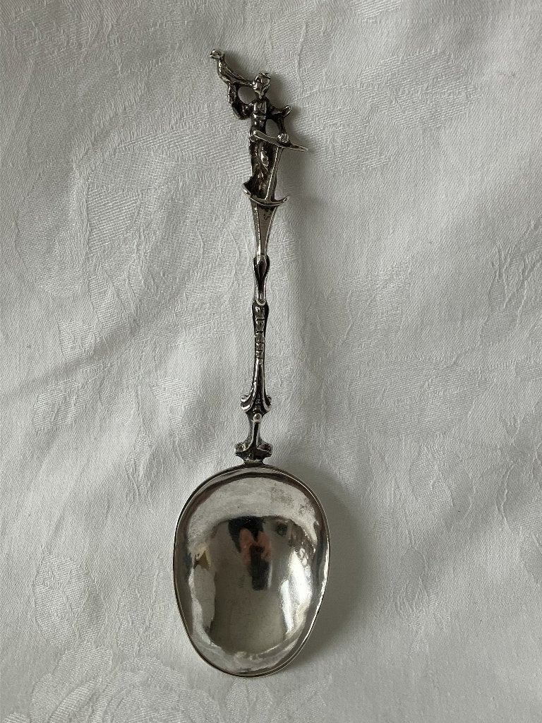 Antieke zilveren gelegenheidslepel De Hoop met pseudokeuren, Antiek en Kunst, Verzenden, Zilver