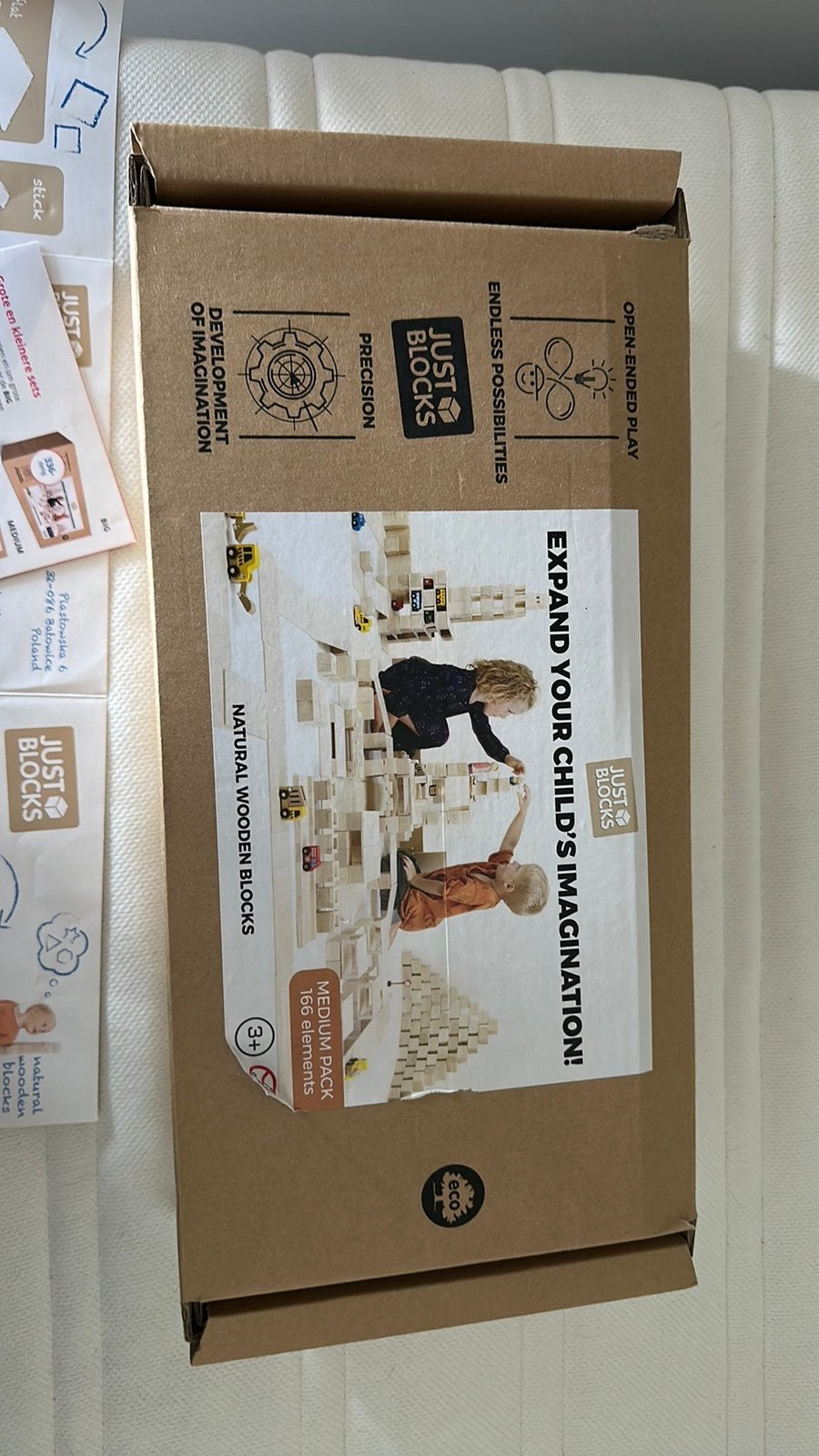 Just blocks grote set houten blokken, blokkendoos, Ophalen of Verzenden, Zo goed als nieuw