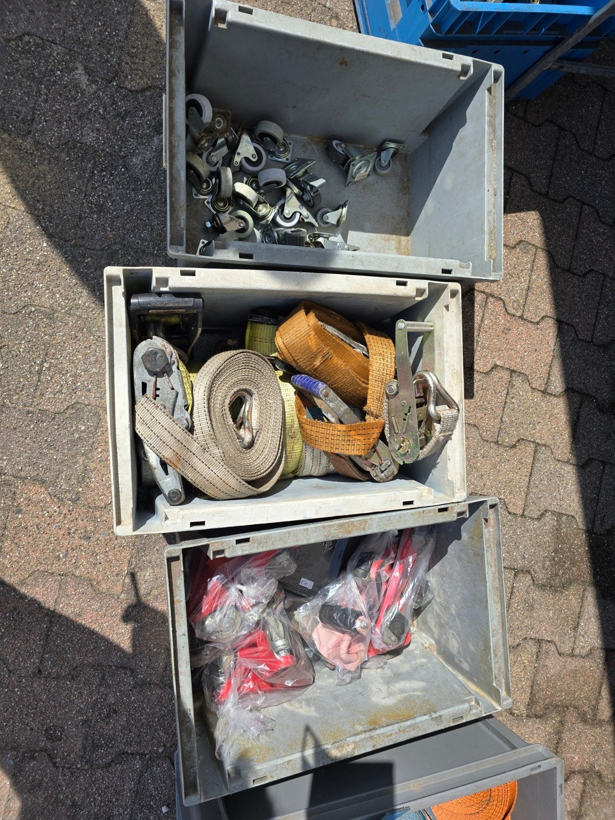 Te koop: Partij spanbanden en zwenkwieltjes, Ophalen, Gebruikt, Overige metalen