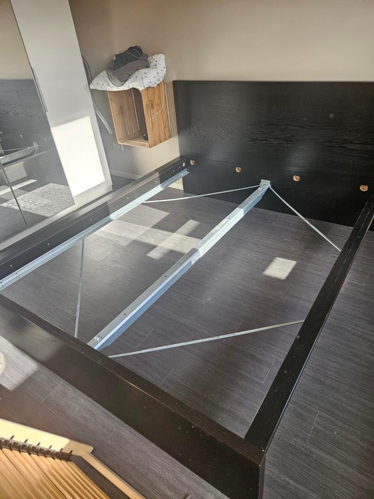 Ikea Malm bedonderstel zwart, Ophalen, Zwart, Tweepersoons, 160 cm