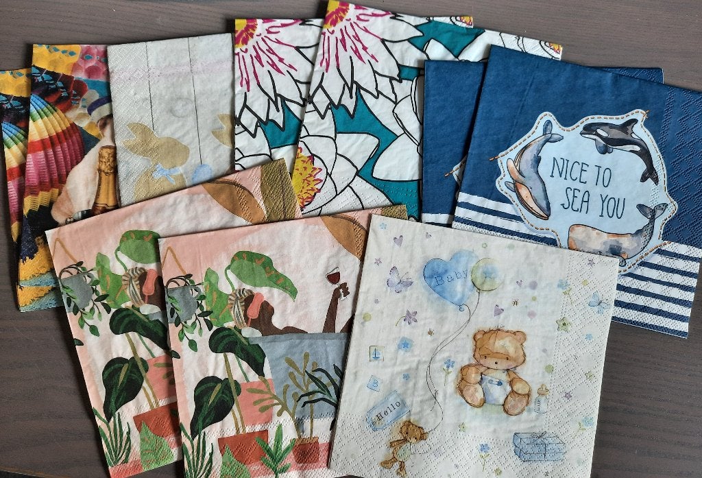 servetten pakketje gemeng decoupage hobby knutselen (nrR66), Overige thema's, Nieuw, Meerkleurig, Ophalen of Verzenden