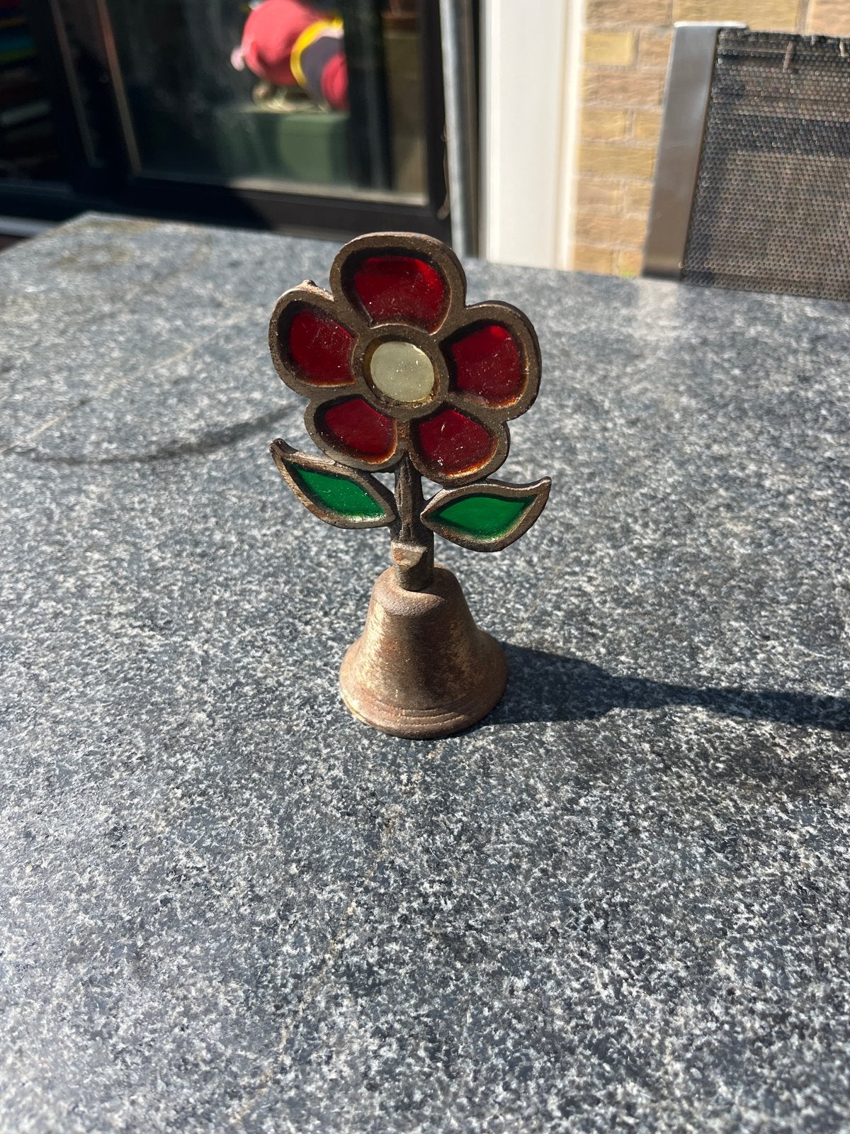 Vintage bloem belletje van glas-in-lood, Antiek en Kunst, Ophalen of Verzenden