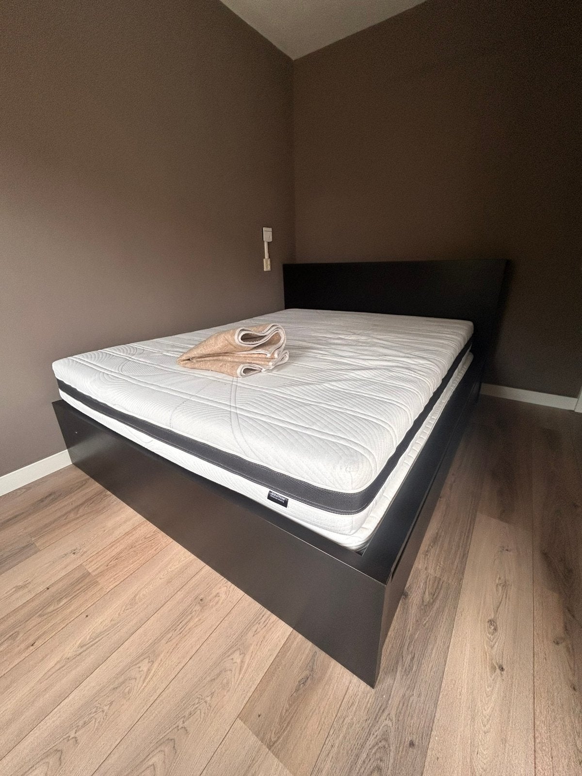 Ikea bed malm 160 x 200 incl. lades, Ophalen, Gebruikt, Zwart, Tweepersoons