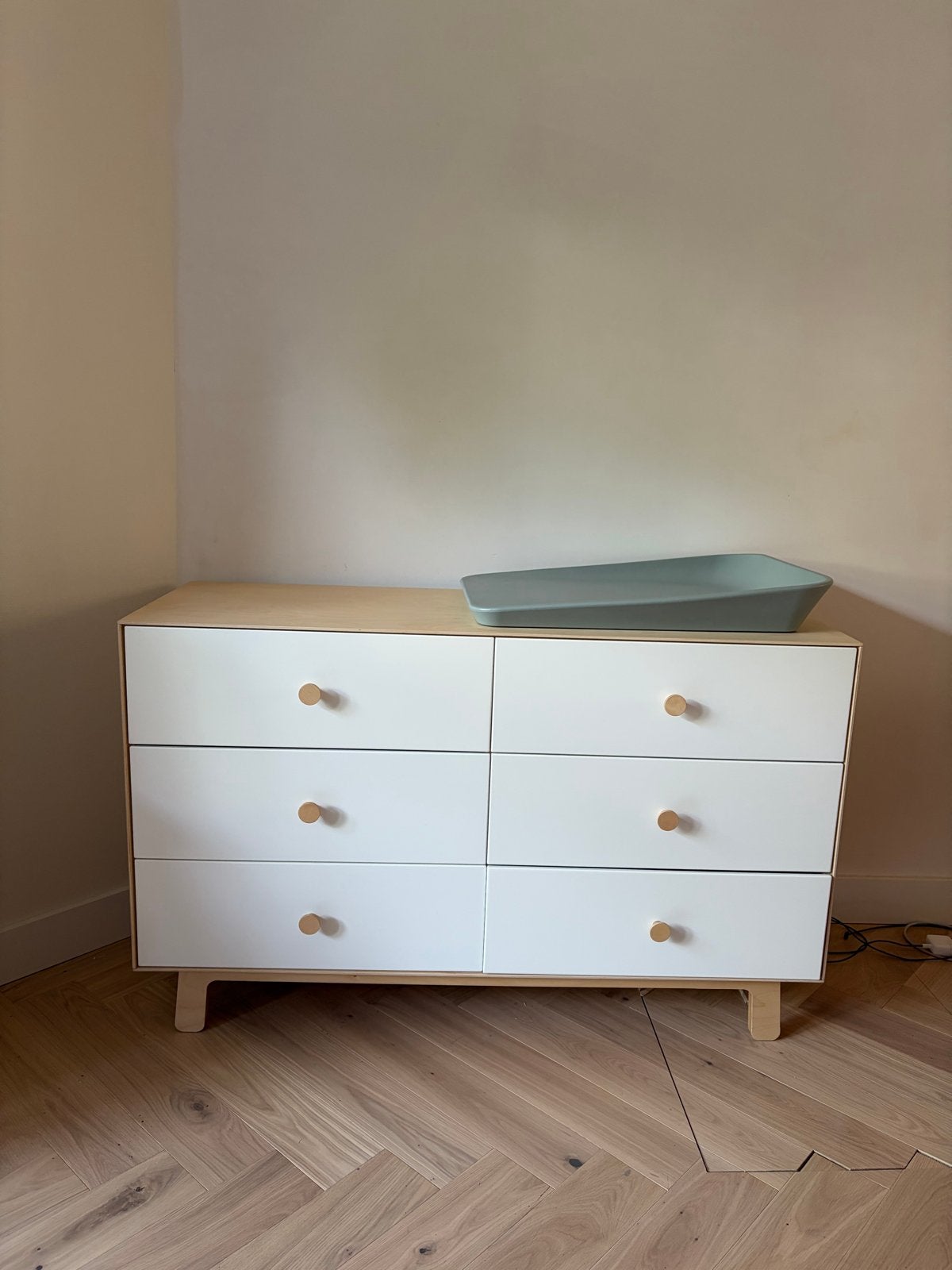 Oeuf commode met 6 lades berkenhout (zeer goede staat), Ophalen, 50 tot 70 cm, 100 cm of meer, Zo goed als nieuw