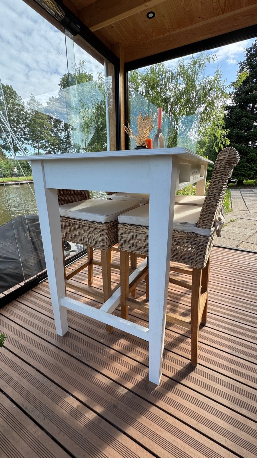 Riviera Maison barkrukken en bartafel, Ophalen, Gebruikt