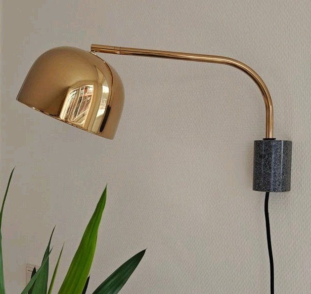 Wandlamp goud -Normann Copenhagen Grant Wall Lamp, Dimbaar, Ophalen of Verzenden, Goud, Metaal