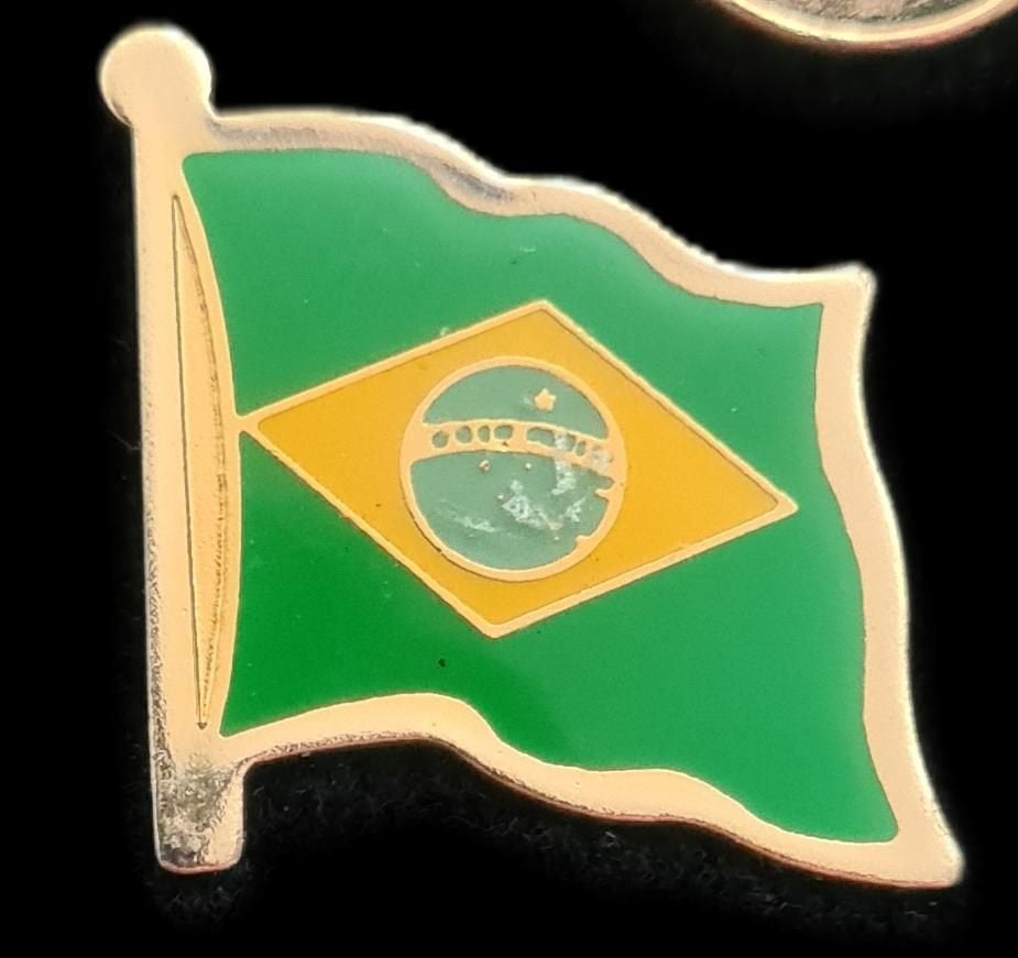 Brazilië vlag pin, Verzenden, Nieuw, Stad of Land, Speldje of Pin