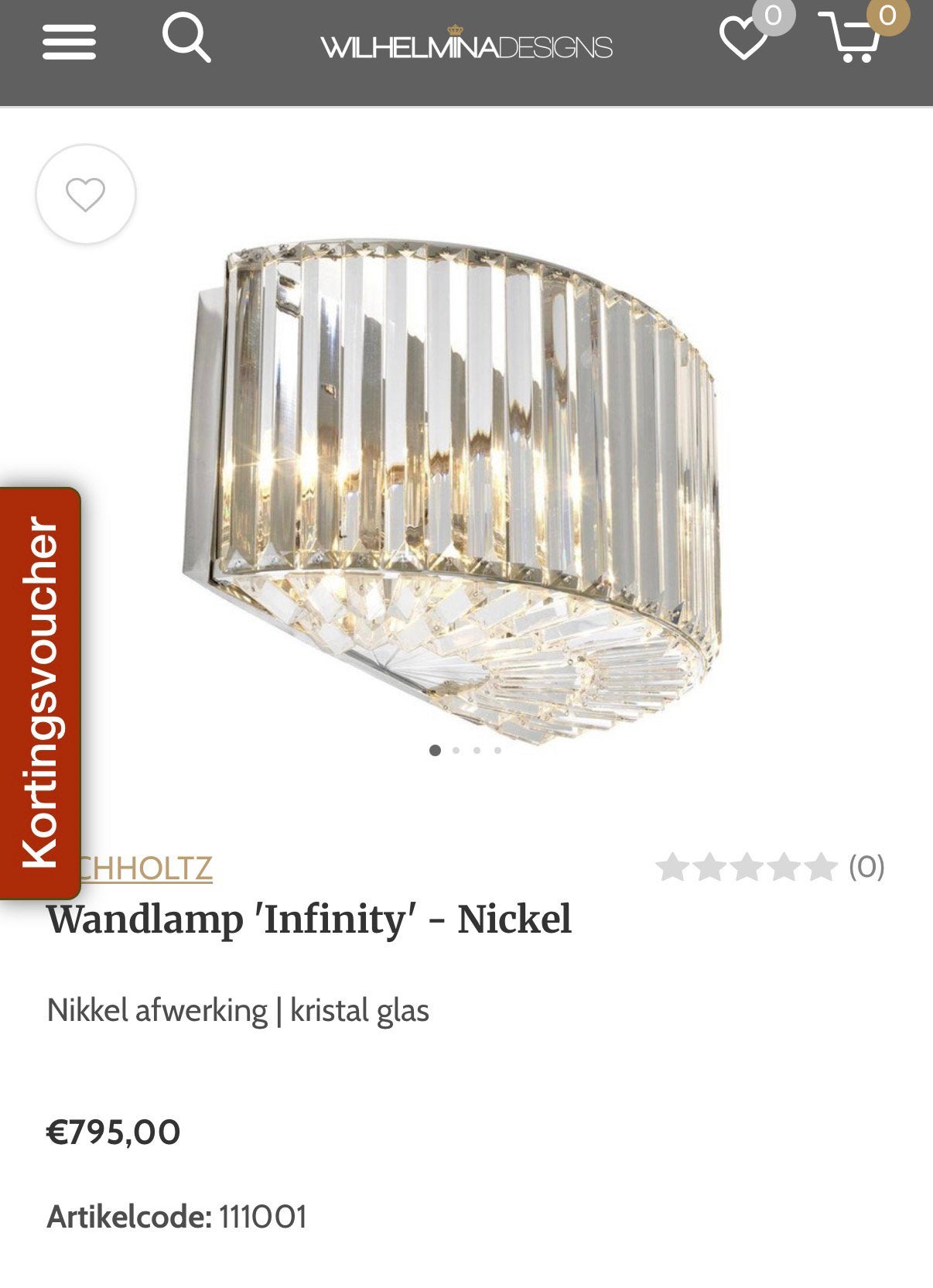 Wandlamp “Infinity”, Ophalen, Zo goed als nieuw