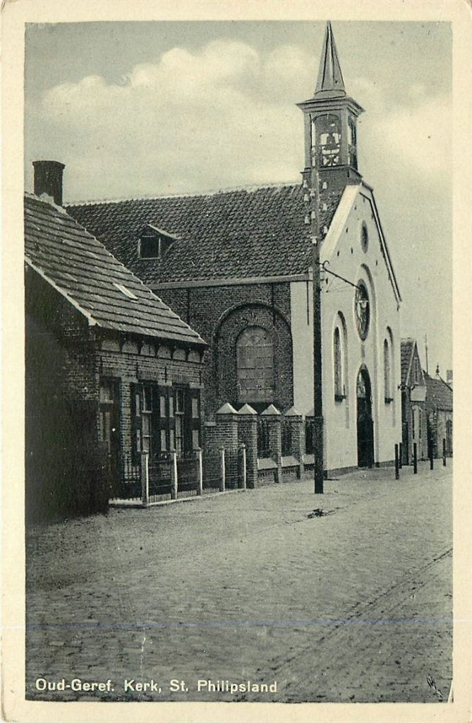 378-312-011 St Philipsland Oud Geref Kerk, Verzamelen, Ansichtkaarten | Nederland, Verzenden, Voor 1920, Zeeland
