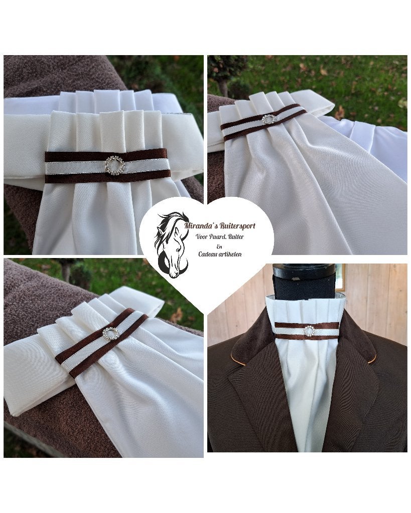 Nieuw Made by Lique plastron Harmonica Champagne/Bruin, Dressuur, ., Nieuw, Ophalen of Verzenden