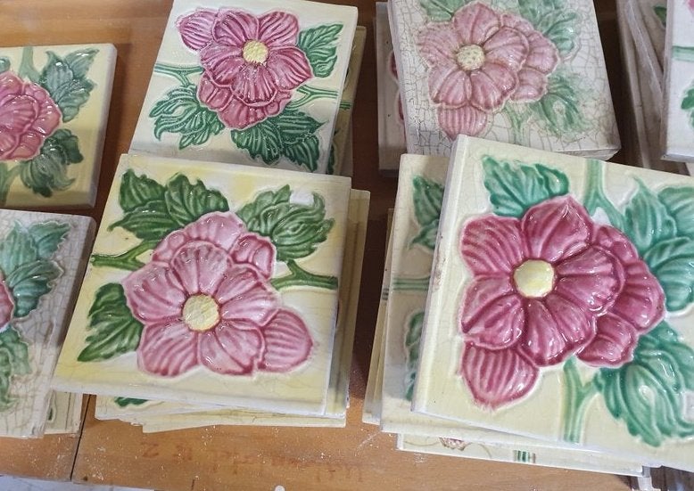 Majolica tiles antieke tegels oude tegels vintage wandtegels, Ophalen of Verzenden