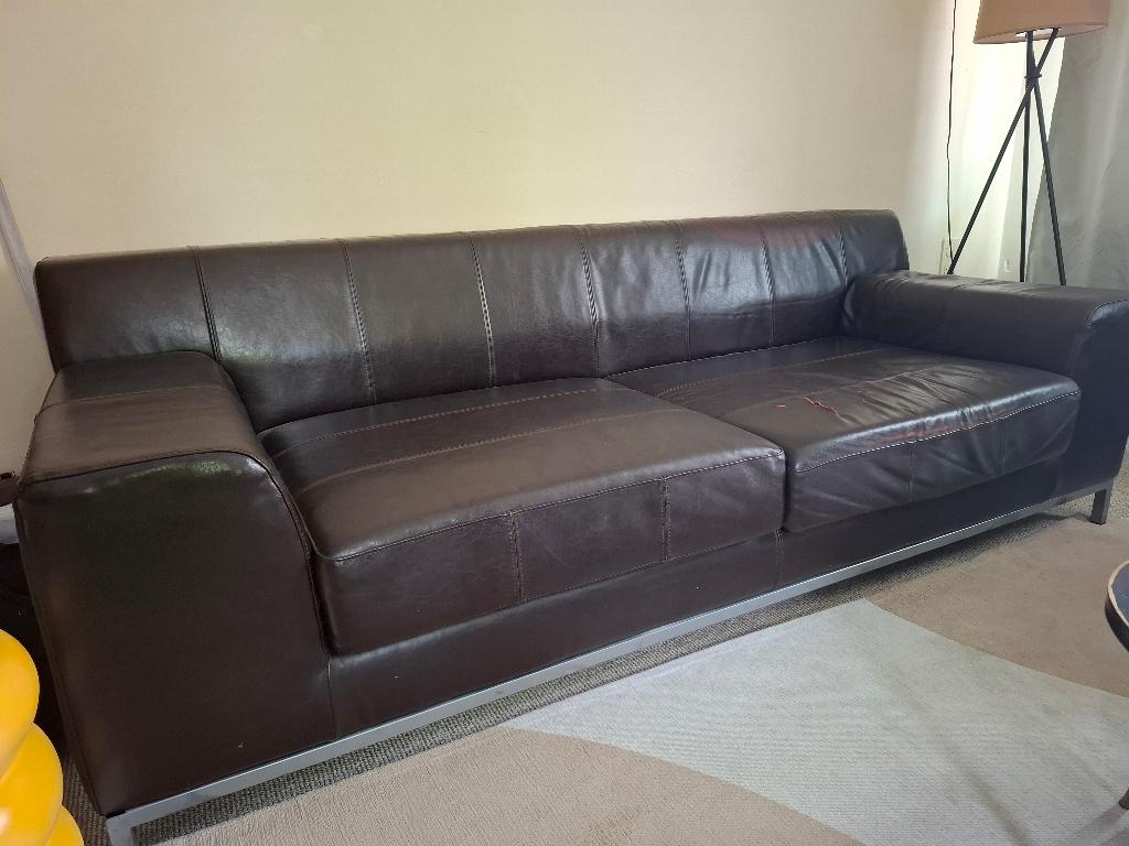 IKEA Kramfors 3-zits bruin, Huis en Inrichting, Banken | Bankstellen, Ophalen, Gebruikt, 75 tot 100 cm, Rechte bank