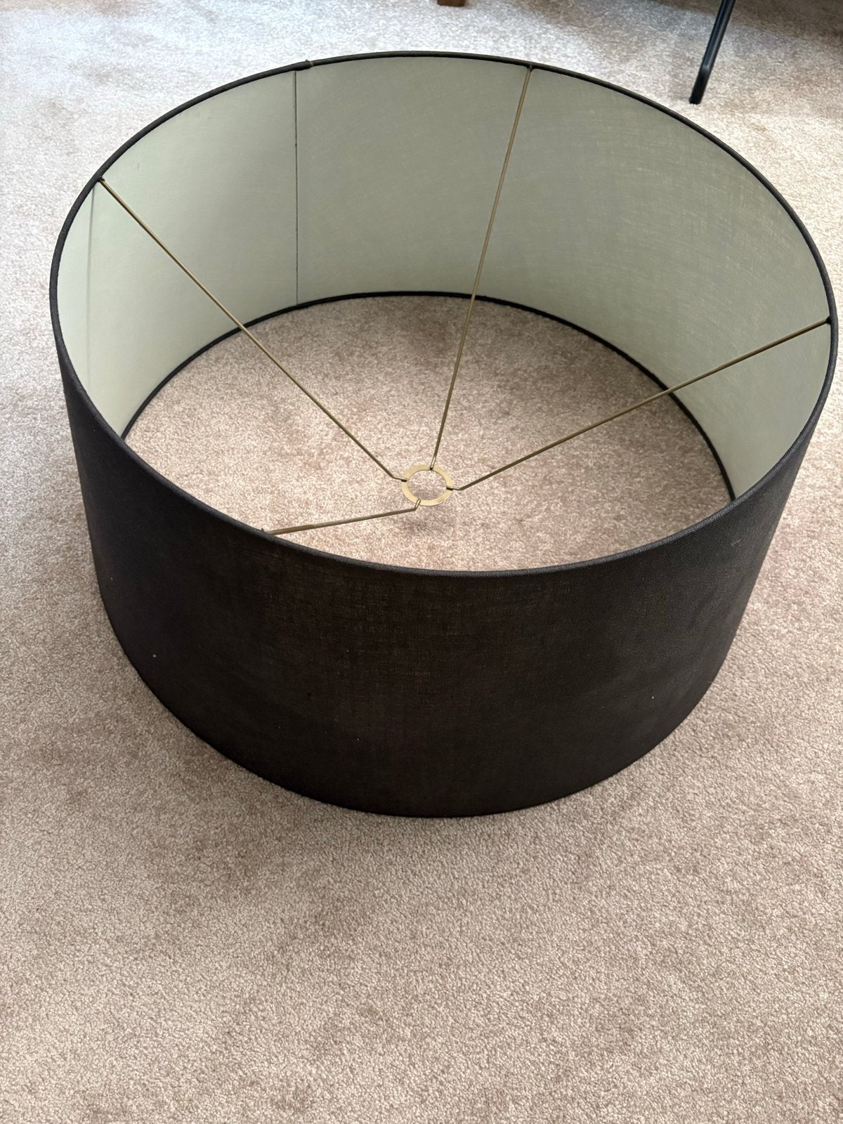 Grijze/bruine lampenkap - 60x33x70 cm, Huis en Inrichting, Lampen | Lampenkappen, Ophalen, Gebruikt, Overige typen, Rond