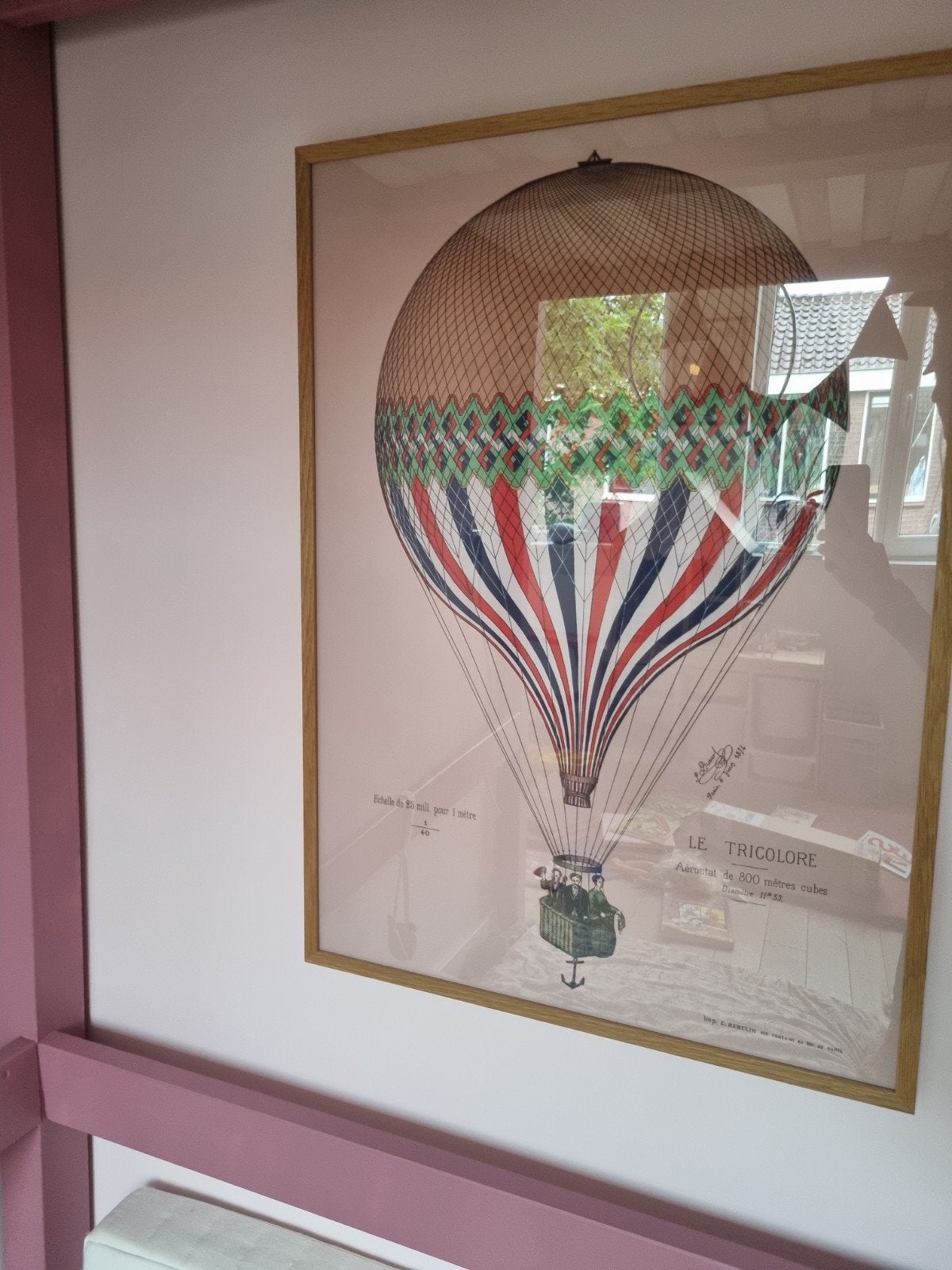 Poster luchtballon 50x70 cm (exclusief lijst), Rechthoekig Staand, Ophalen of Verzenden, Zo goed als nieuw, A1 t/m A3