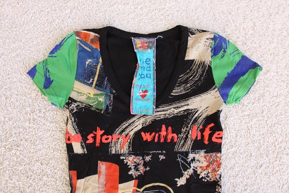 Super Leuk Desigual Shirtje (S) - 74 € 20,-, Overige kleuren, Ophalen of Verzenden, Zo goed als nieuw, Korte mouw