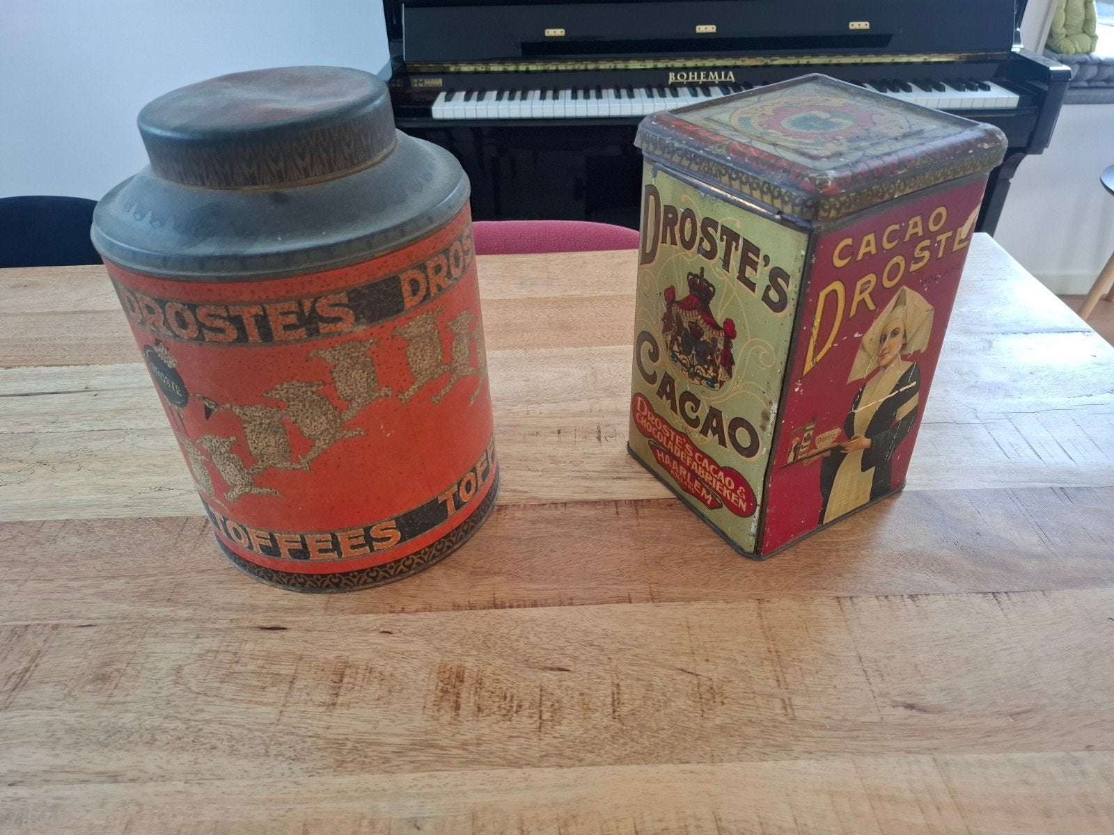 Vintage Droste Cacao en Toffees Blikken, Verzamelen, Blikken, Ophalen of Verzenden, Gebruikt, Overige, Droste