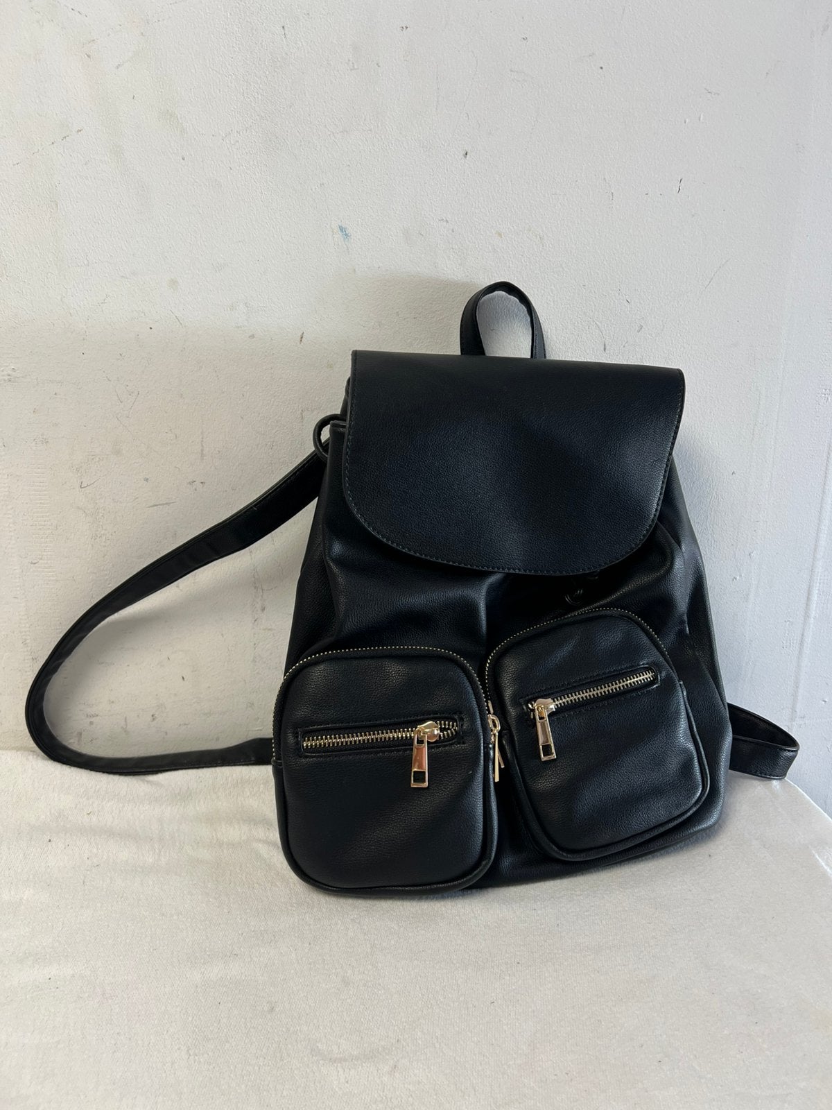 Te Koop : Zwart Leder Dames Rugtas Rugzak Zie Foto’s, Overige merken, Zwart, Ophalen of Verzenden, Zo goed als nieuw