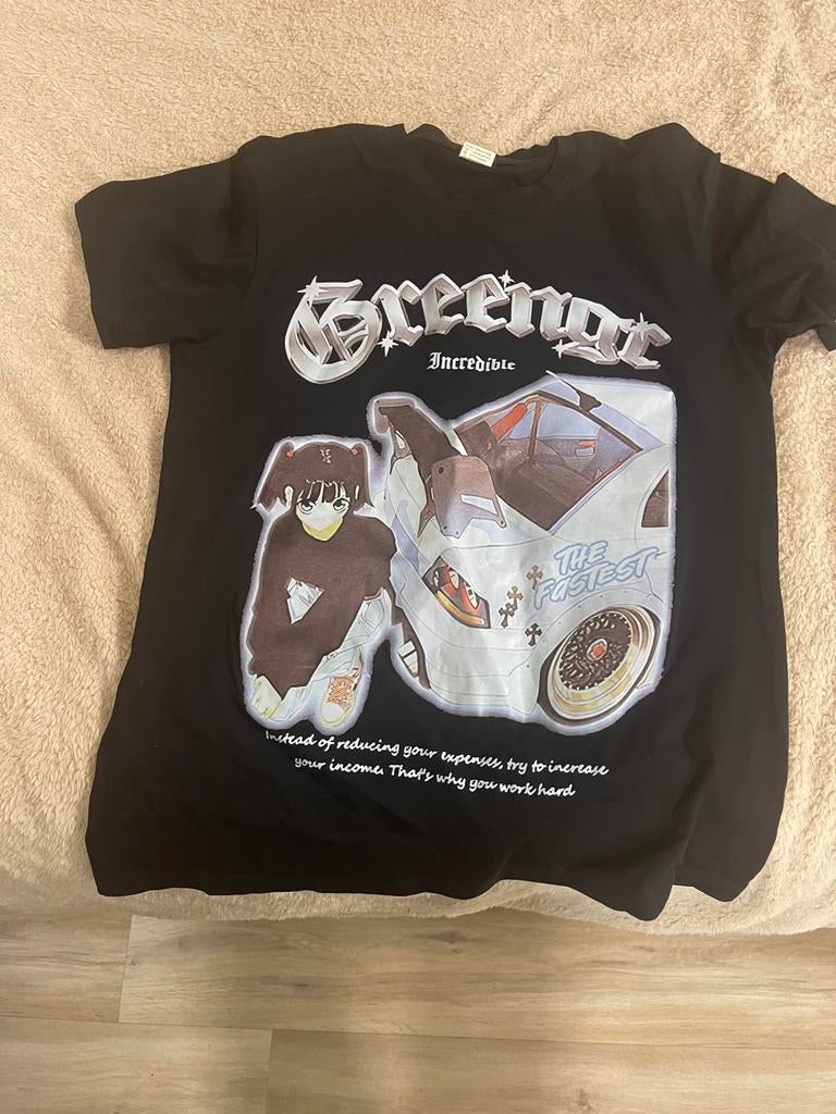 y2k T-shirt anime skate, Ophalen of Verzenden, Zo goed als nieuw, Maat 56/58 (XL), Zwart