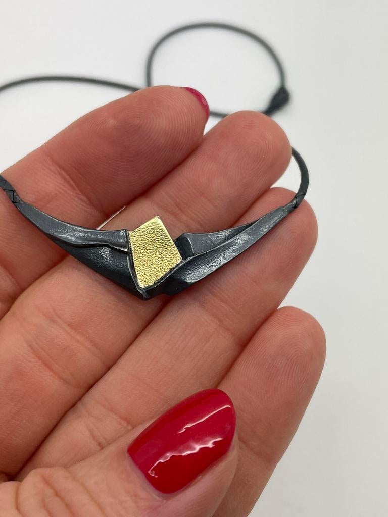 C965 Prachtige zilveren ketting bicolor, Sieraden, Tassen en Uiterlijk, Kettingen, Ophalen of Verzenden, X, Goud, Zilver