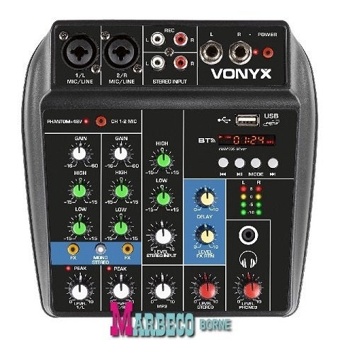 Audio mixer, Muziek mengpaneel, USB, Bluetooth, Fantoom, Rec, Muziek en Instrumenten, Instrumenten | Toebehoren, Vonyx, Nieuw