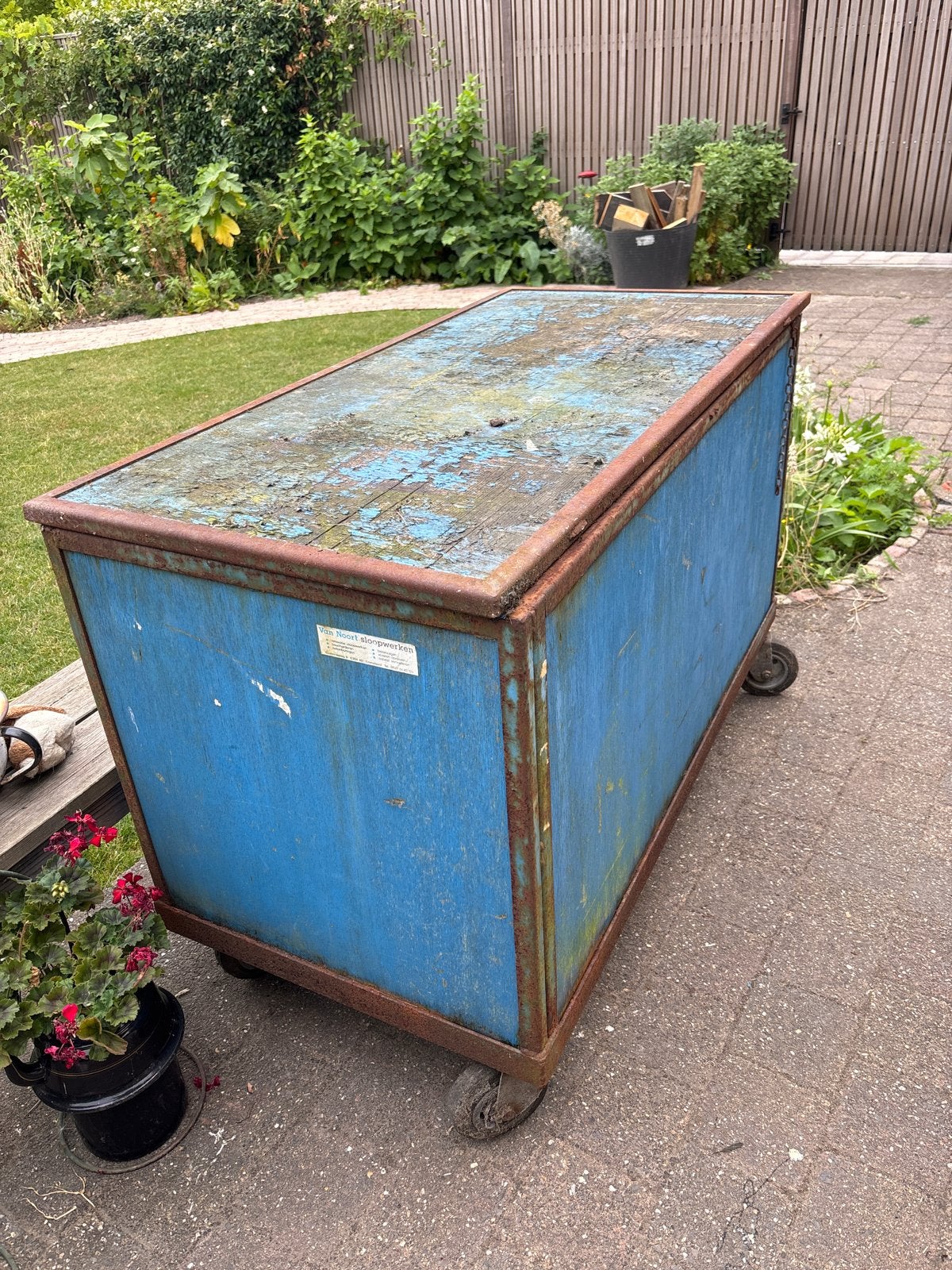 Robuuste transport bak op wielen - 60x120x80 cm, Doe-het-zelf en Verbouw, Ophalen, Gebruikt, 100 cm of meer, 60 cm of meer