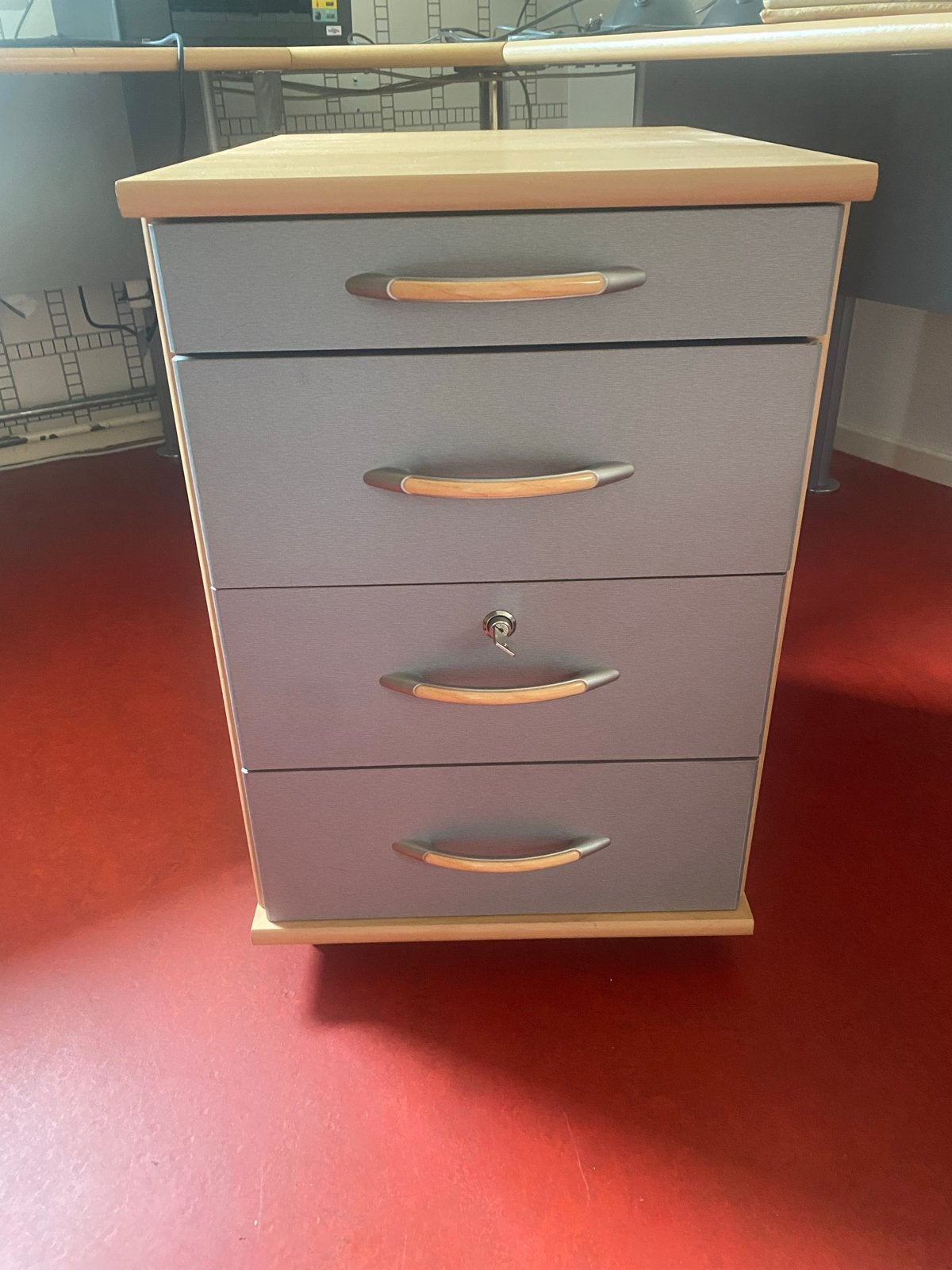 Ladenkastje met 4 laden - Grijs/Hout, Ophalen, Minder dan 50 cm, Gebruikt, 3 of 4 laden