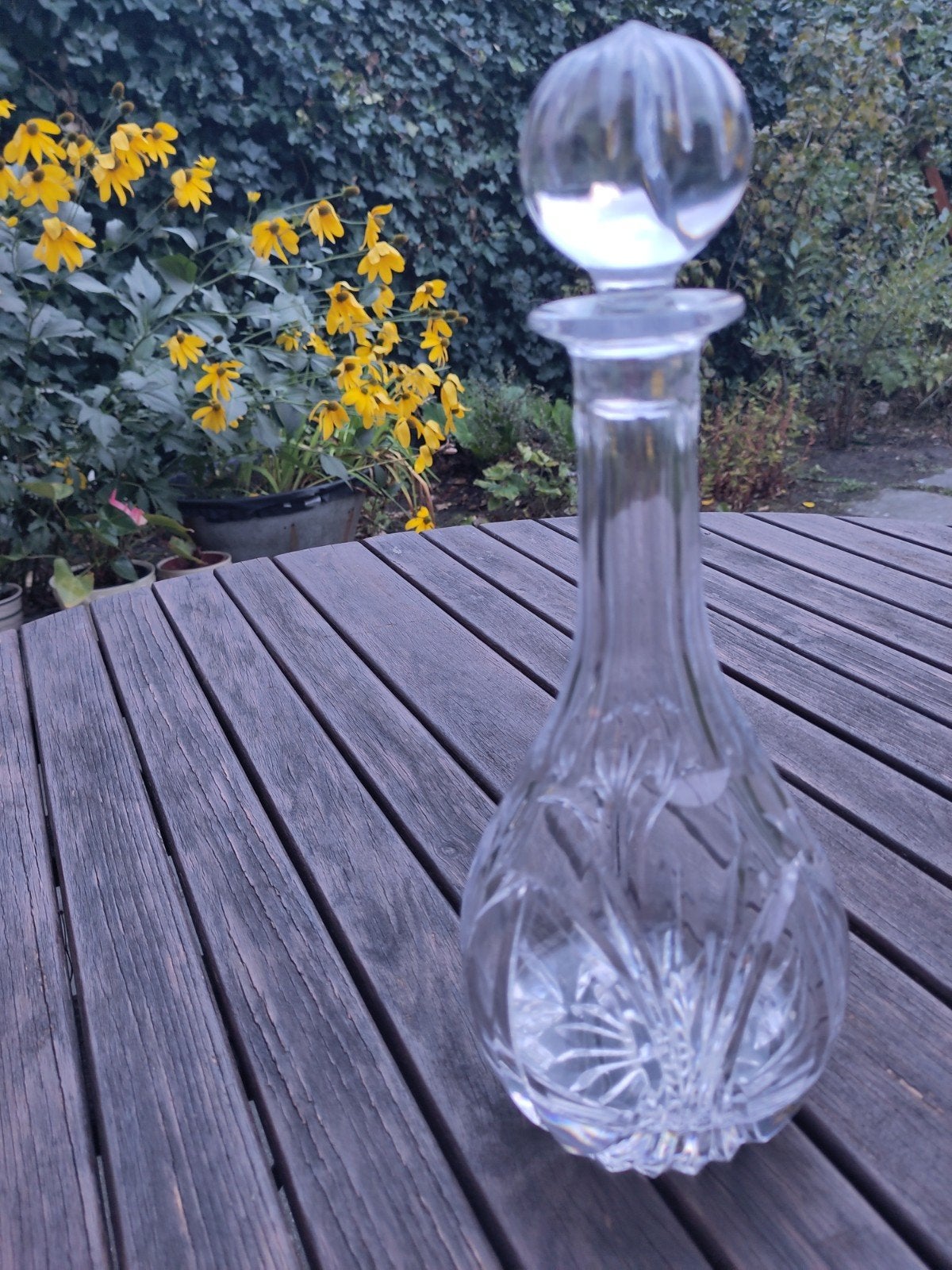 glazen karaf, 25 cm hoog met afdochtdop., Ophalen of Verzenden