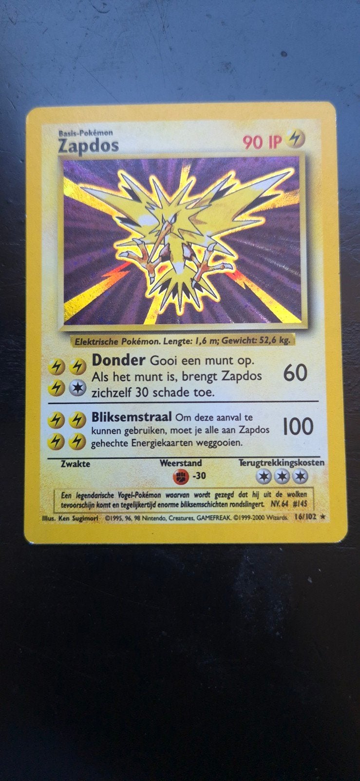 Zapdos Holo nl kaart, Ophalen, Zo goed als nieuw