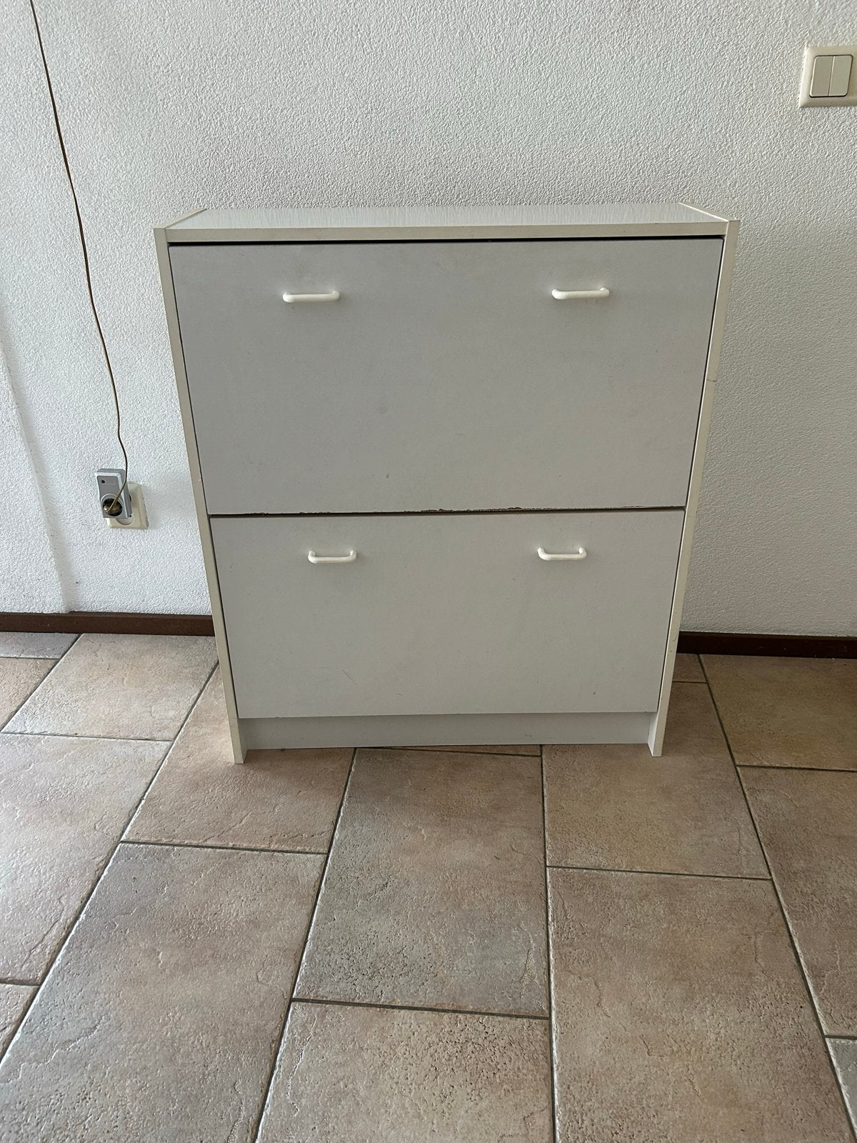 Witte schoenenkast met 2 kleppen, Huis en Inrichting, Kasten | Schoenenkasten, Ophalen, Gebruikt