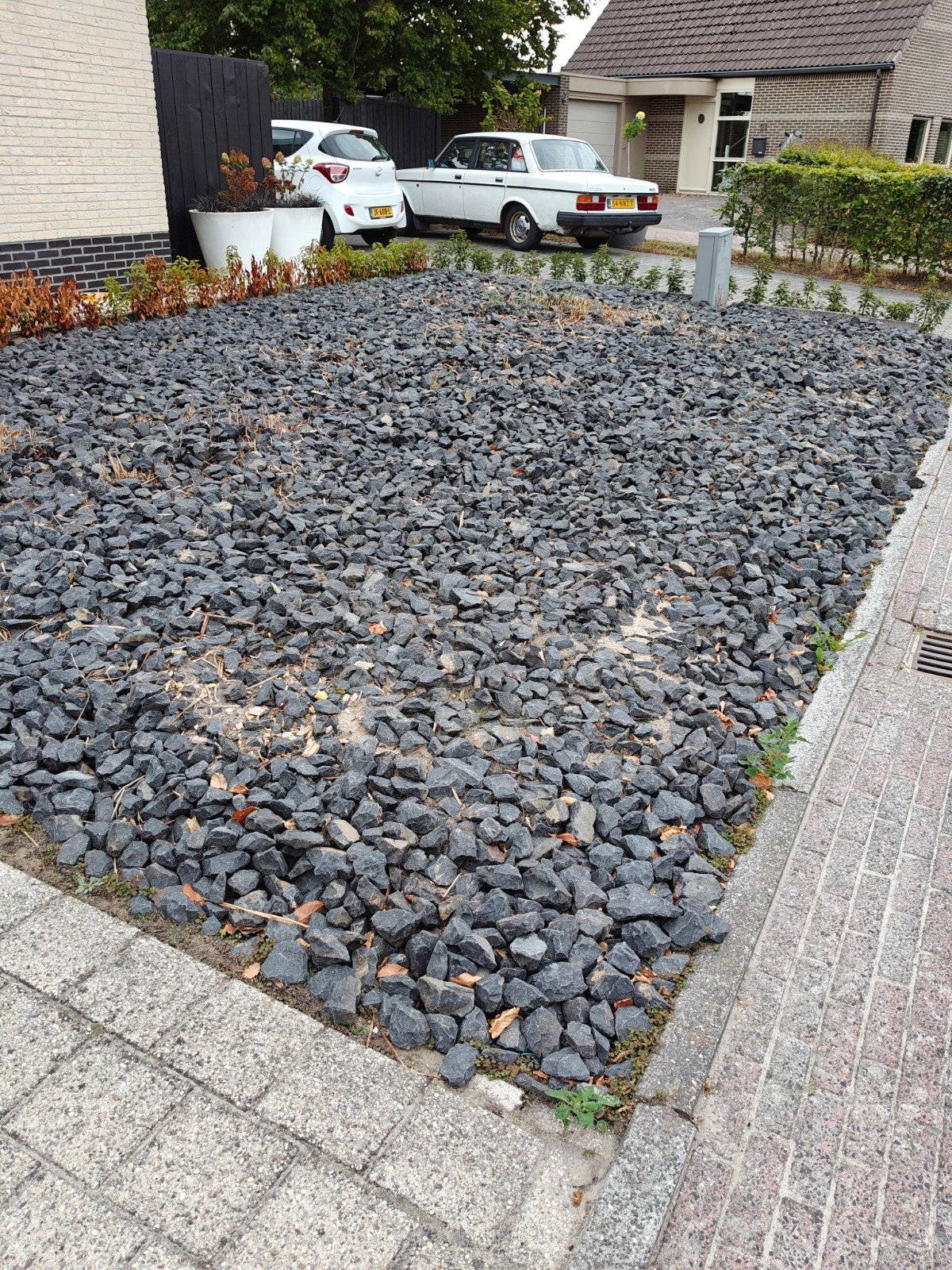 Gratis Basalt keien / stenen - ca. 50m2, Ophalen, Gebruikt, Overige typen, Antraciet