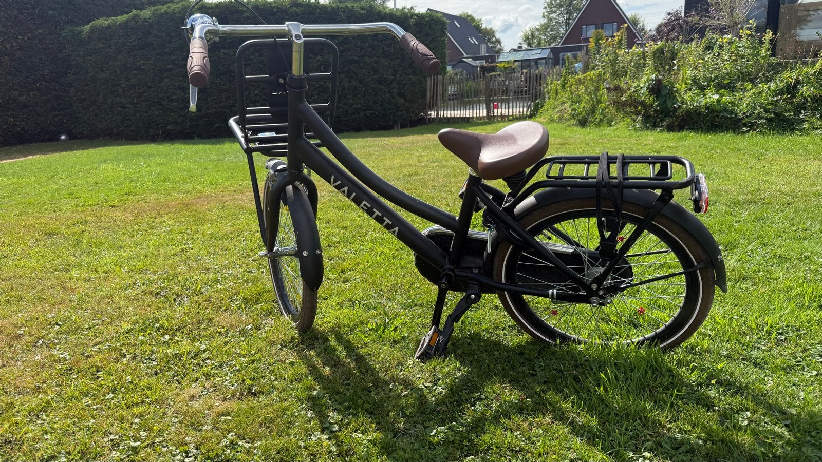 Valetta transportfiets zwart met bruin zadel, Ophalen, Gebruikt, 20 inch of meer