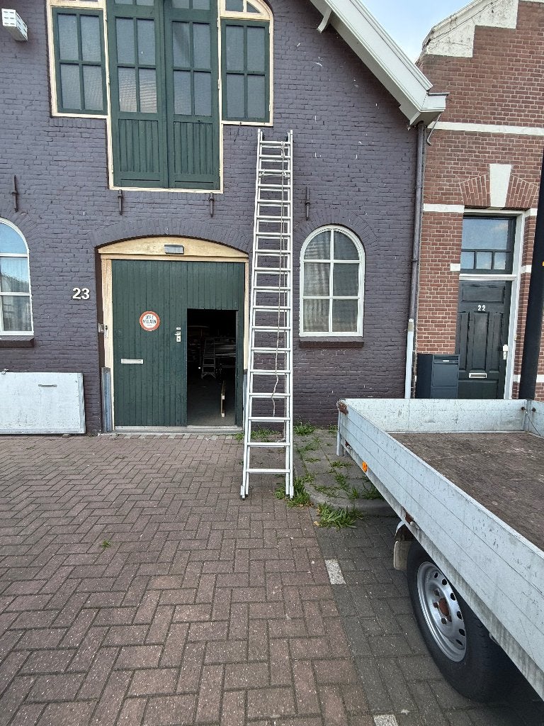 steekladder 2 x 18 treden, Doe-het-zelf en Verbouw, Ophalen, Gebruikt, Ladder, Opvouwbaar of Inschuifbaar