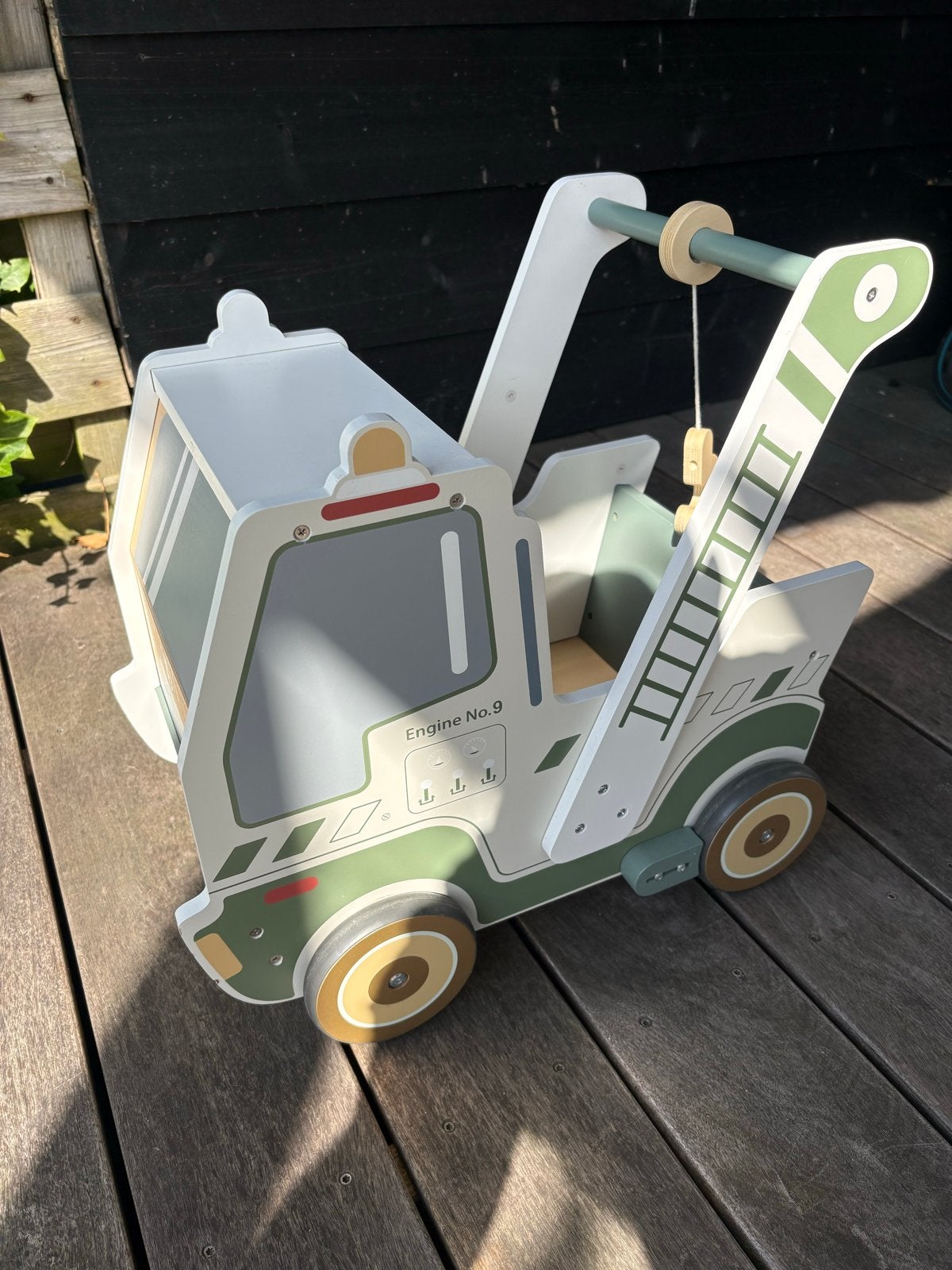 Houten loopwagen Belattini, Ophalen, Zo goed als nieuw, Duwvoertuig
