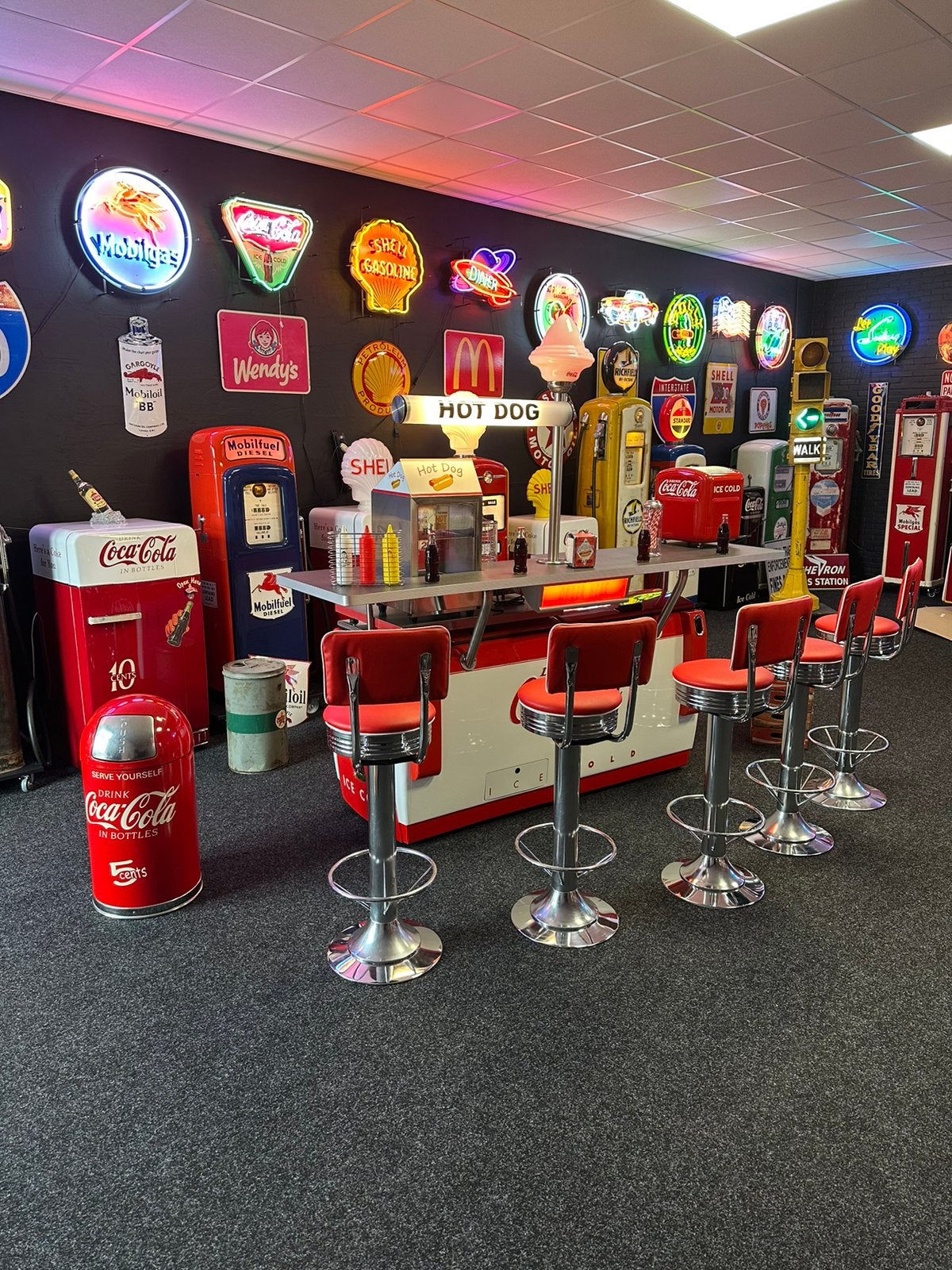 Amerikaanse 1950’s Cavalier Coca Cola Hot Dog verkoopstand, Ophalen, Gebruikt