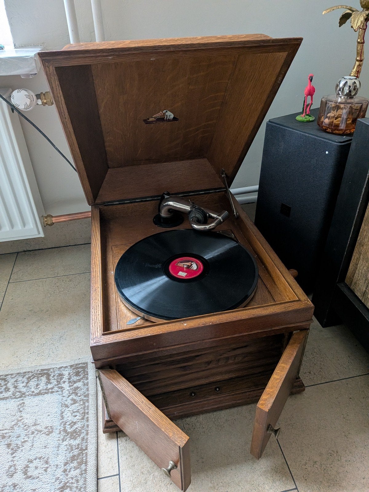 Grammofoon His Master's Voice - Zware, degelijke kwaliteit, Ophalen, Gebruikt, Platenspeler, Overige merken