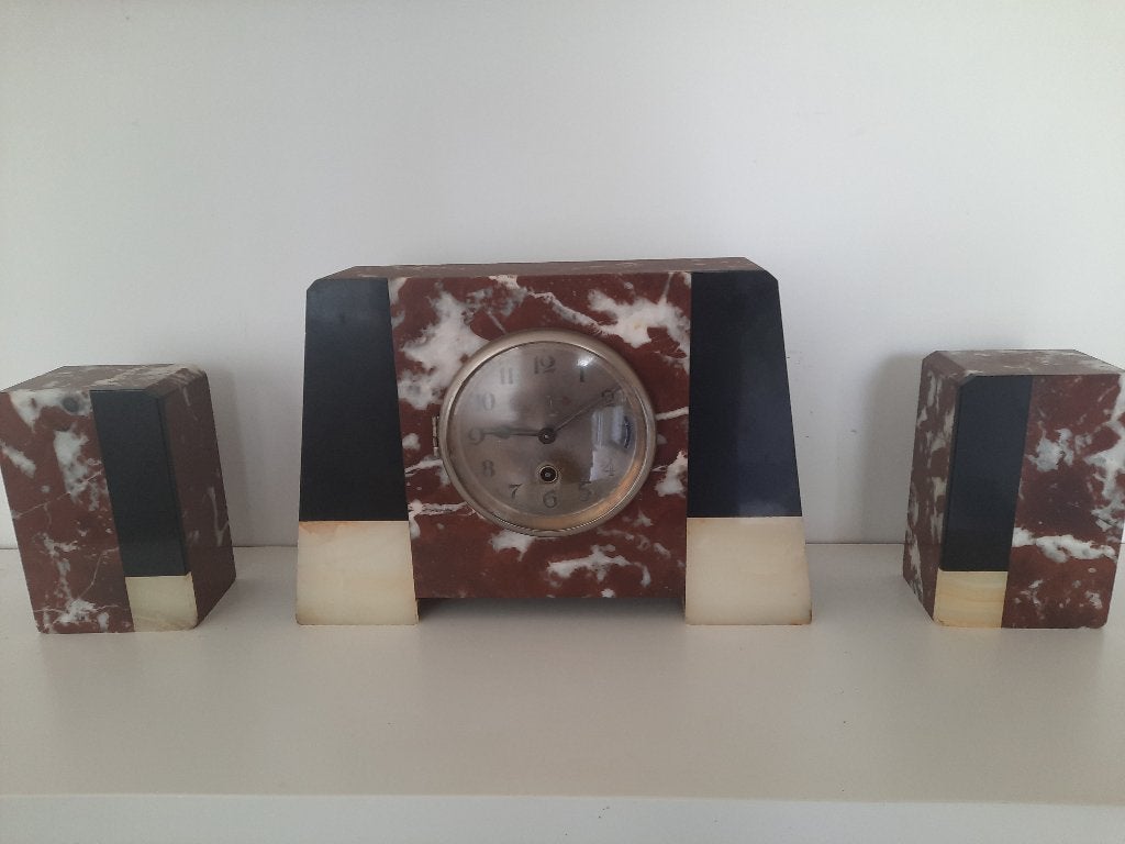 antiek Art- Deco marmeren klokstel, Antiek en Kunst, Ophalen