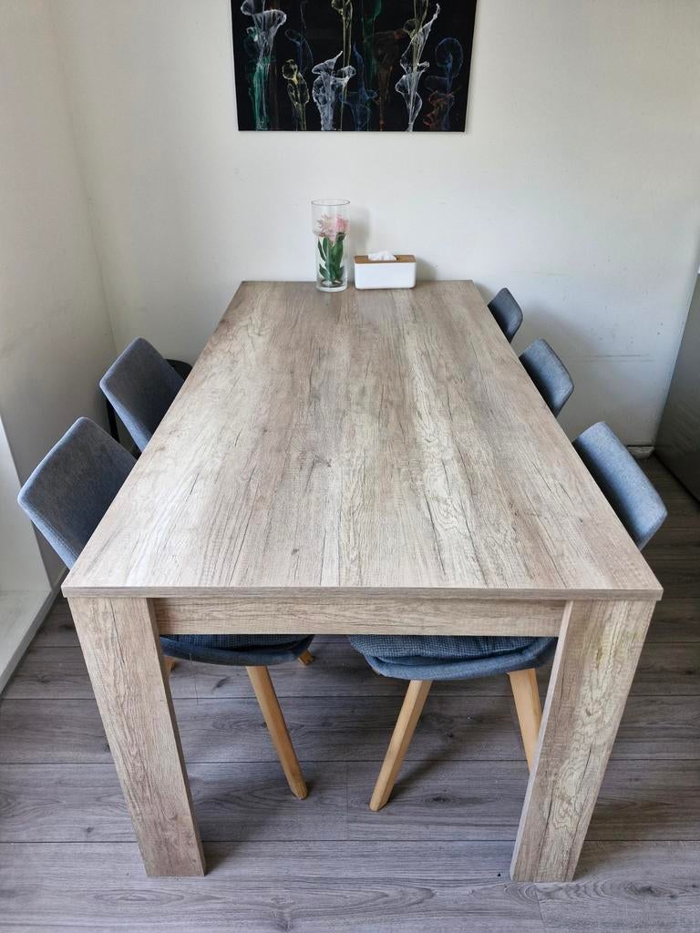 Eettafel 180x90x79 met houtstructuur, Ophalen