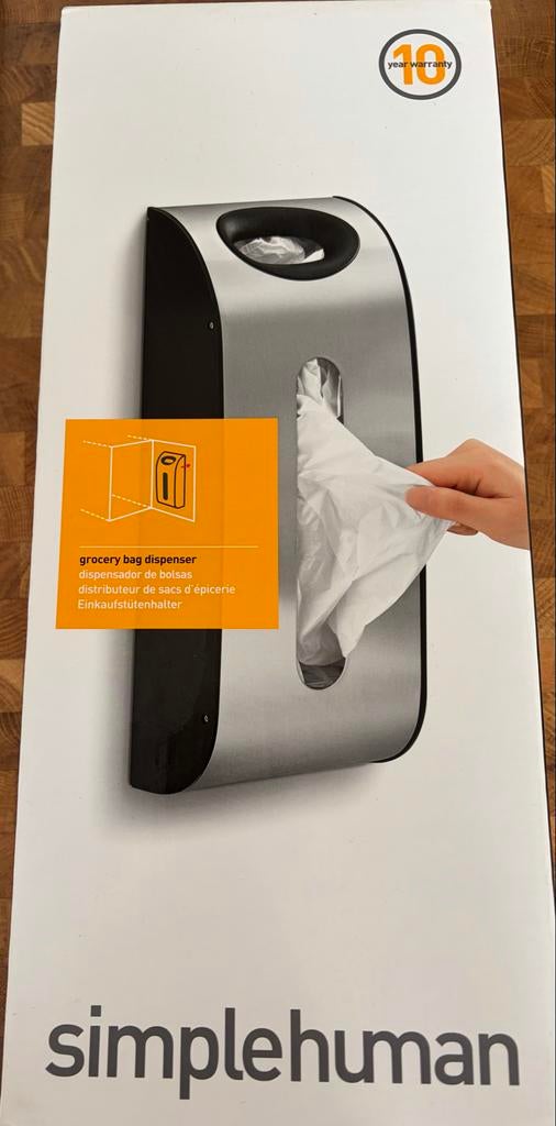 Nieuwe Simplehuman boodschappentas dispenser, Ophalen, Overige typen, Metaal, Overige merken