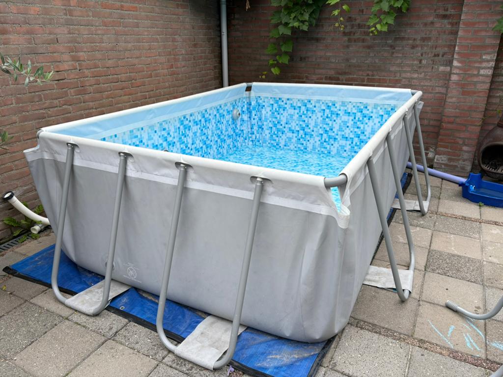 Bestway zwembad 282x196x84, Tuin en Terras, Zwembaden, Ophalen, Zo goed als nieuw, Opzetzwembad, Rechthoekig