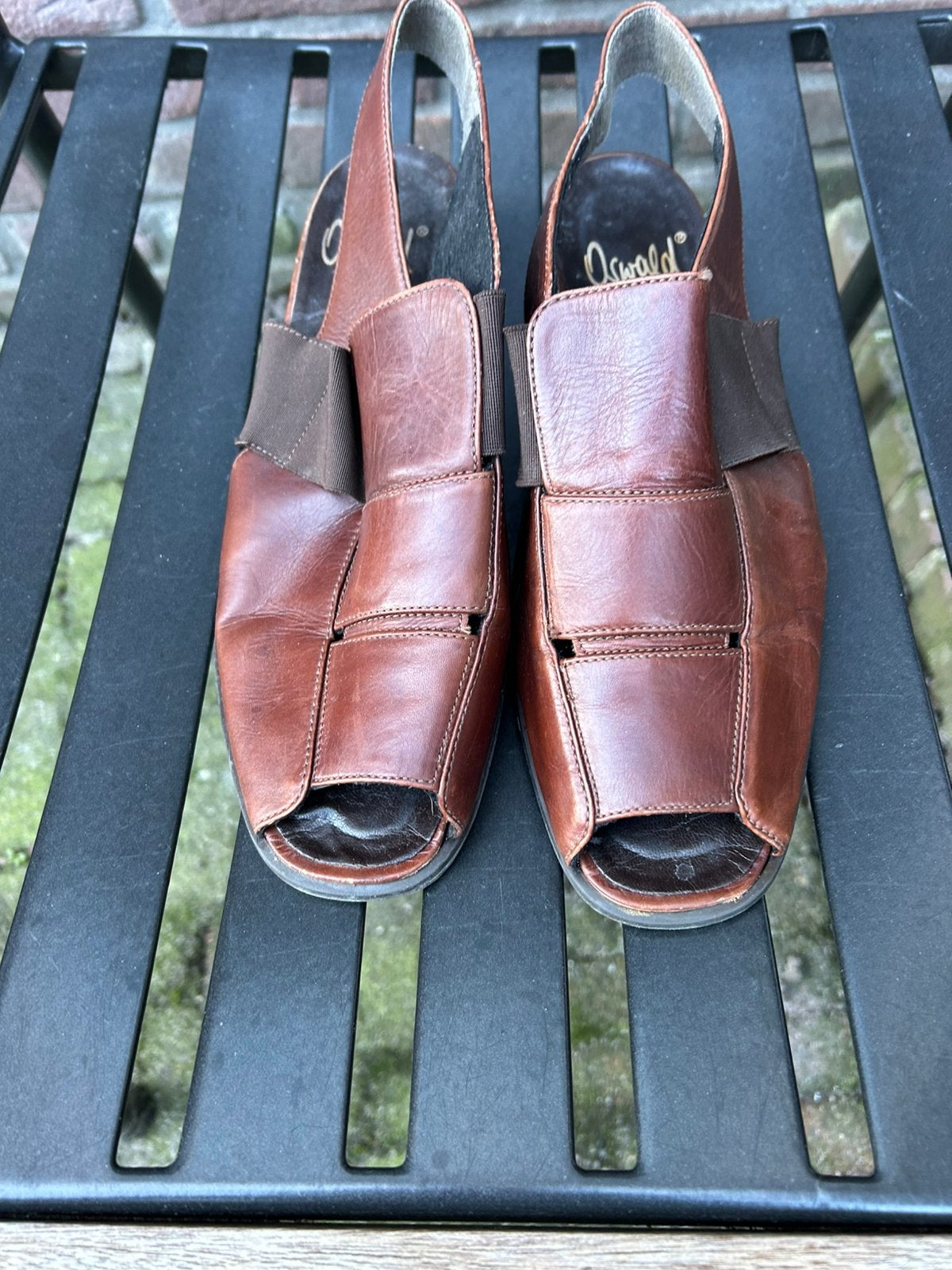 Leren zomerschoenen instapper sandalen maat 39, Ophalen of Verzenden, Zo goed als nieuw, Sandalen of Muiltjes