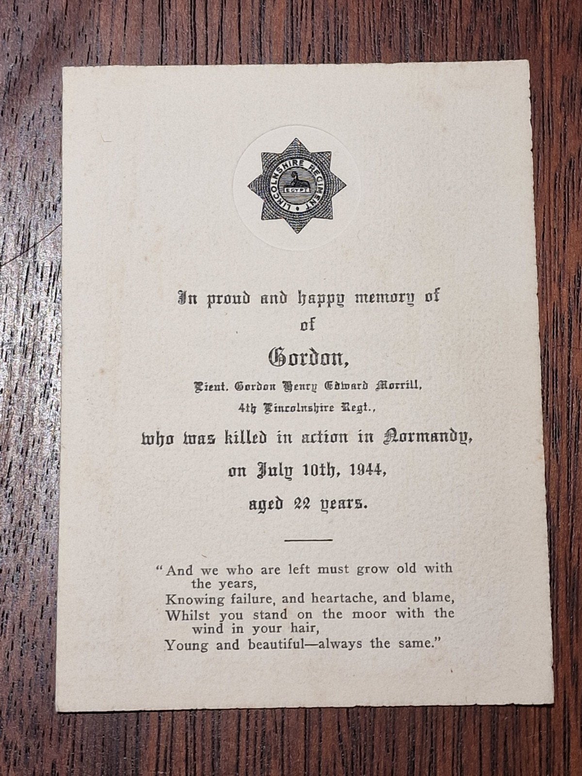 Bidprentje! Normandie k.i.a. 49th Lincolnshire, Ophalen, Landmacht, Engeland