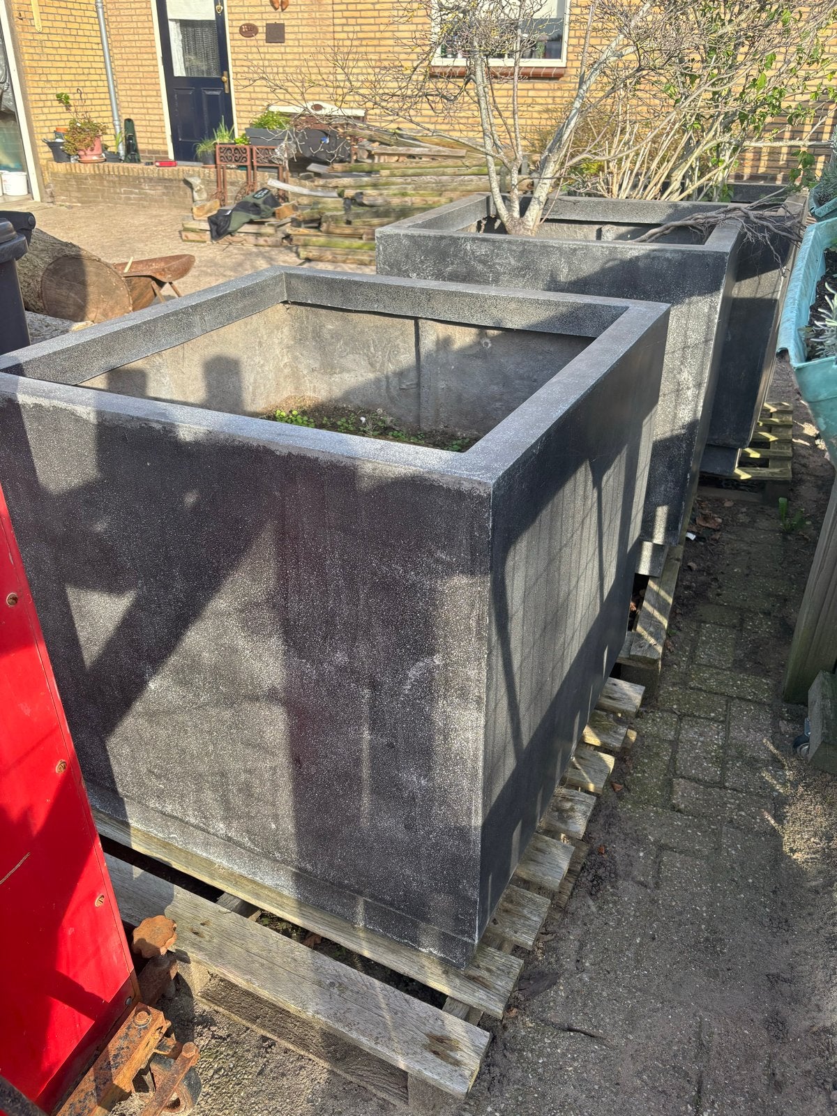 Grote composieten plantenbakken voor tuin of terras, Tuin en Terras, Ophalen, Gebruikt, Balkon, Vierkant