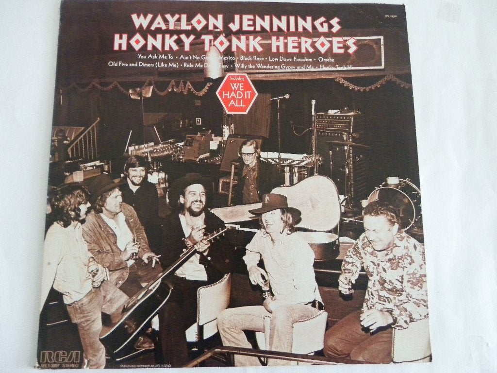 LP Waylon Jennings - Honky Tonk Heroes, Ophalen of Verzenden, Gebruikt, 12 inch